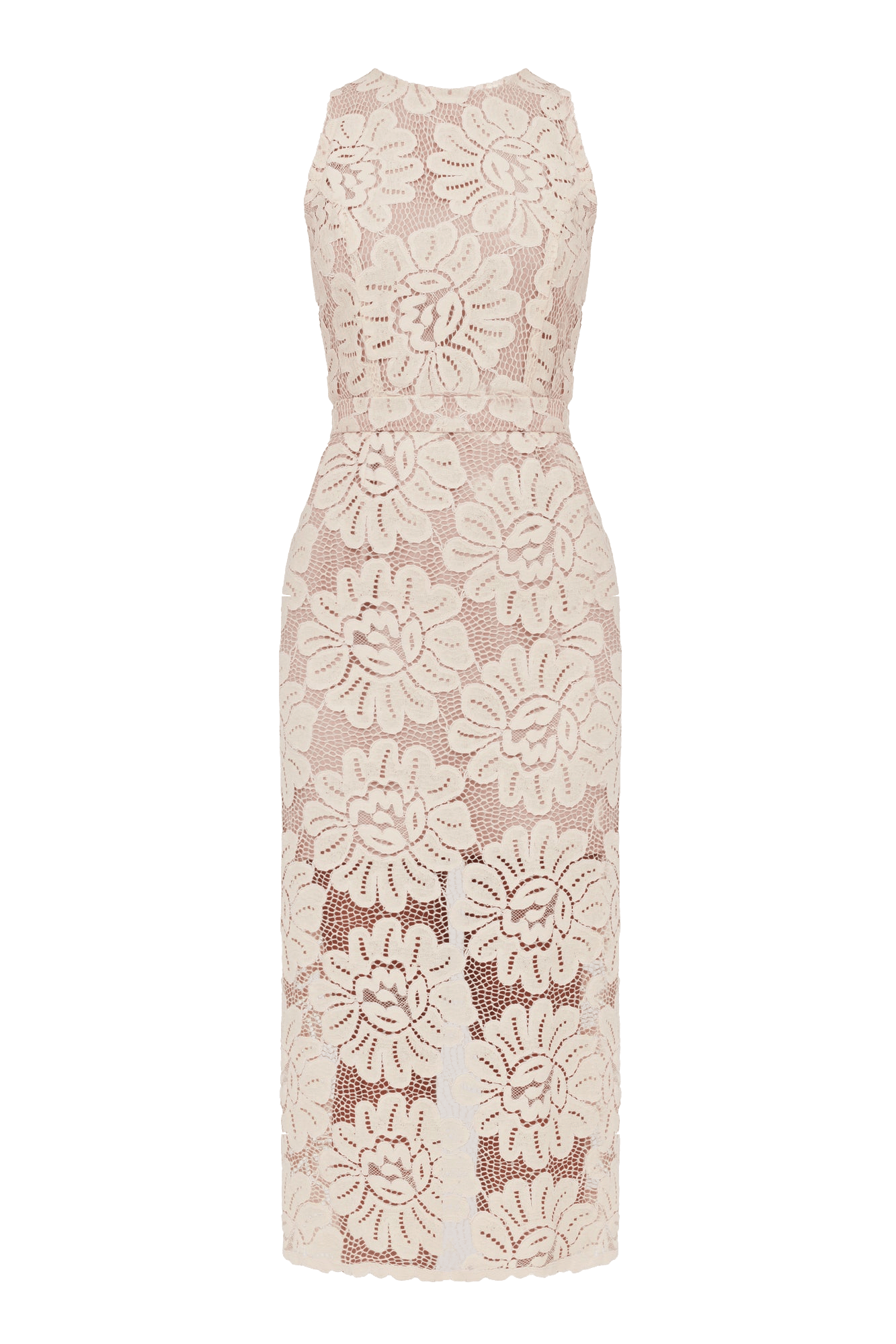 YEMA Pastel Floral Lace Cut Out Back Midi Dress made by UNDRESS