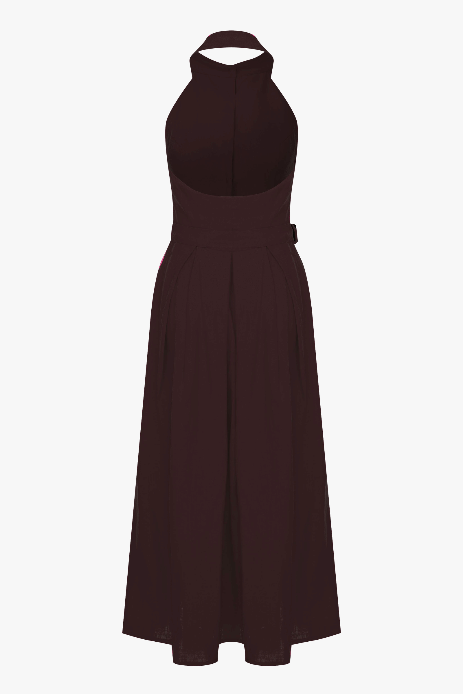 Carrie Linen Midi Dress in Burnt Siena made by Nazli Ceren