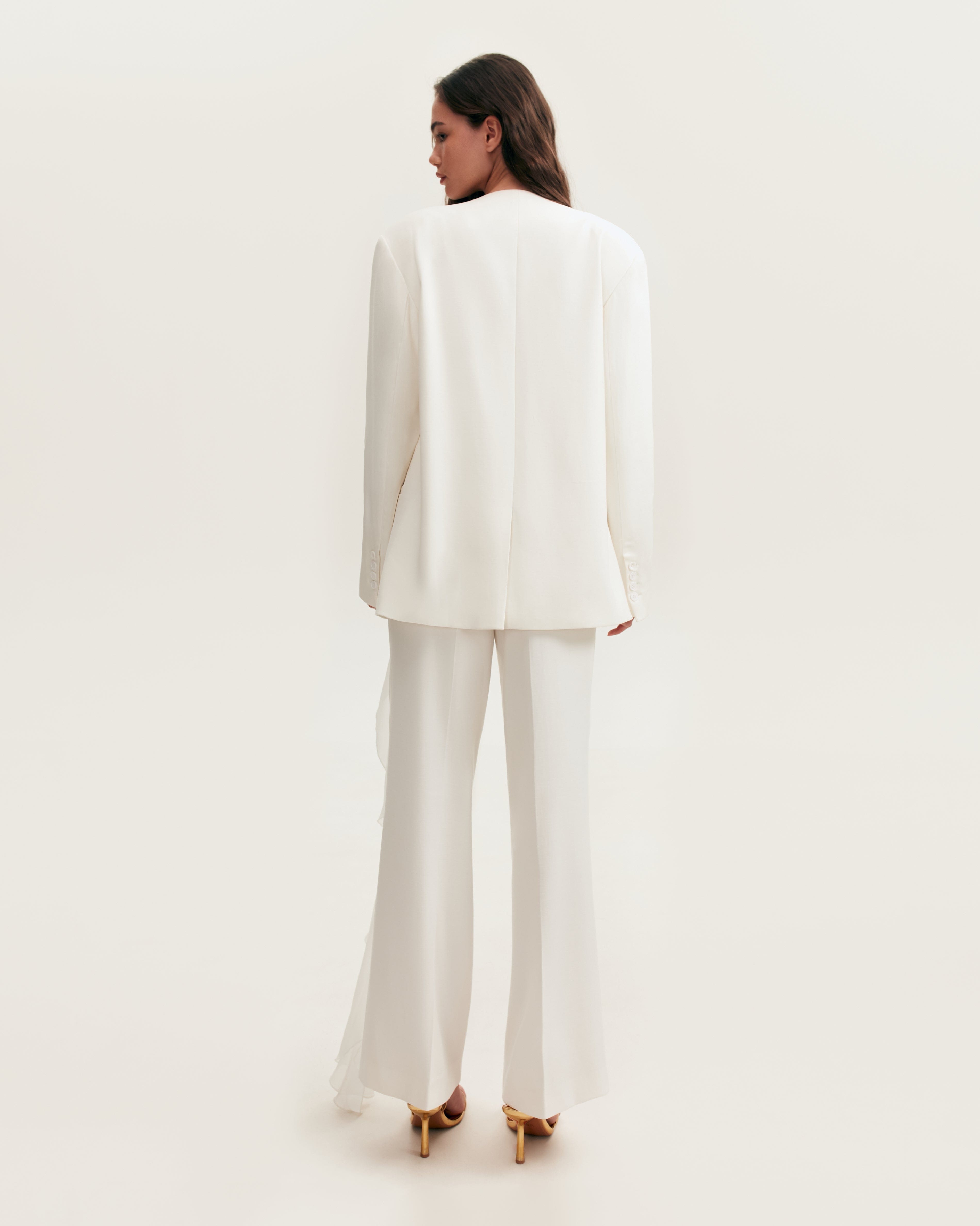 High-rise white suit pants, Xo Xo made by Milla