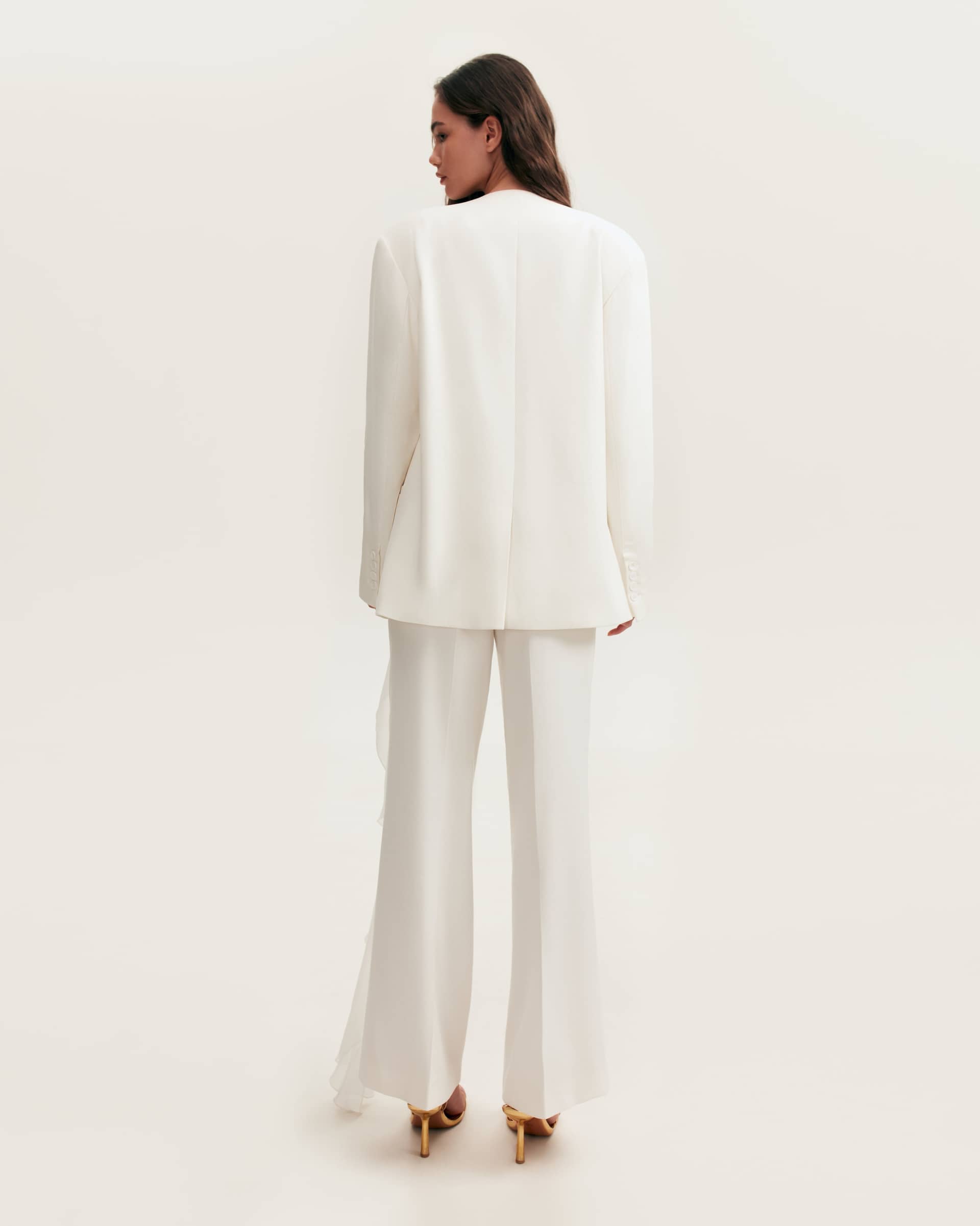 High-rise white suit pants, Xo Xo made by Milla