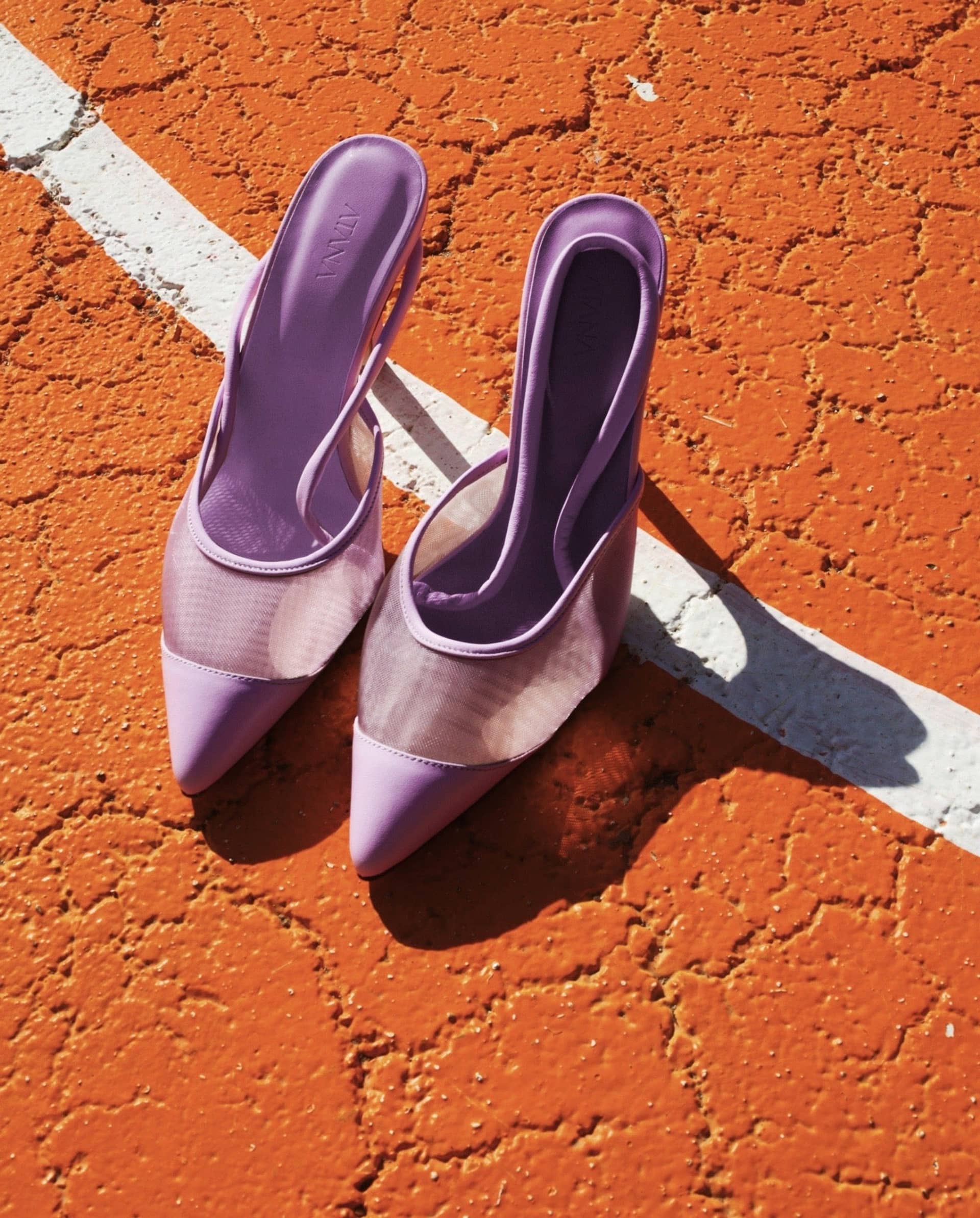 Mesh Slingback 95 Violet in Purple made by ATANA