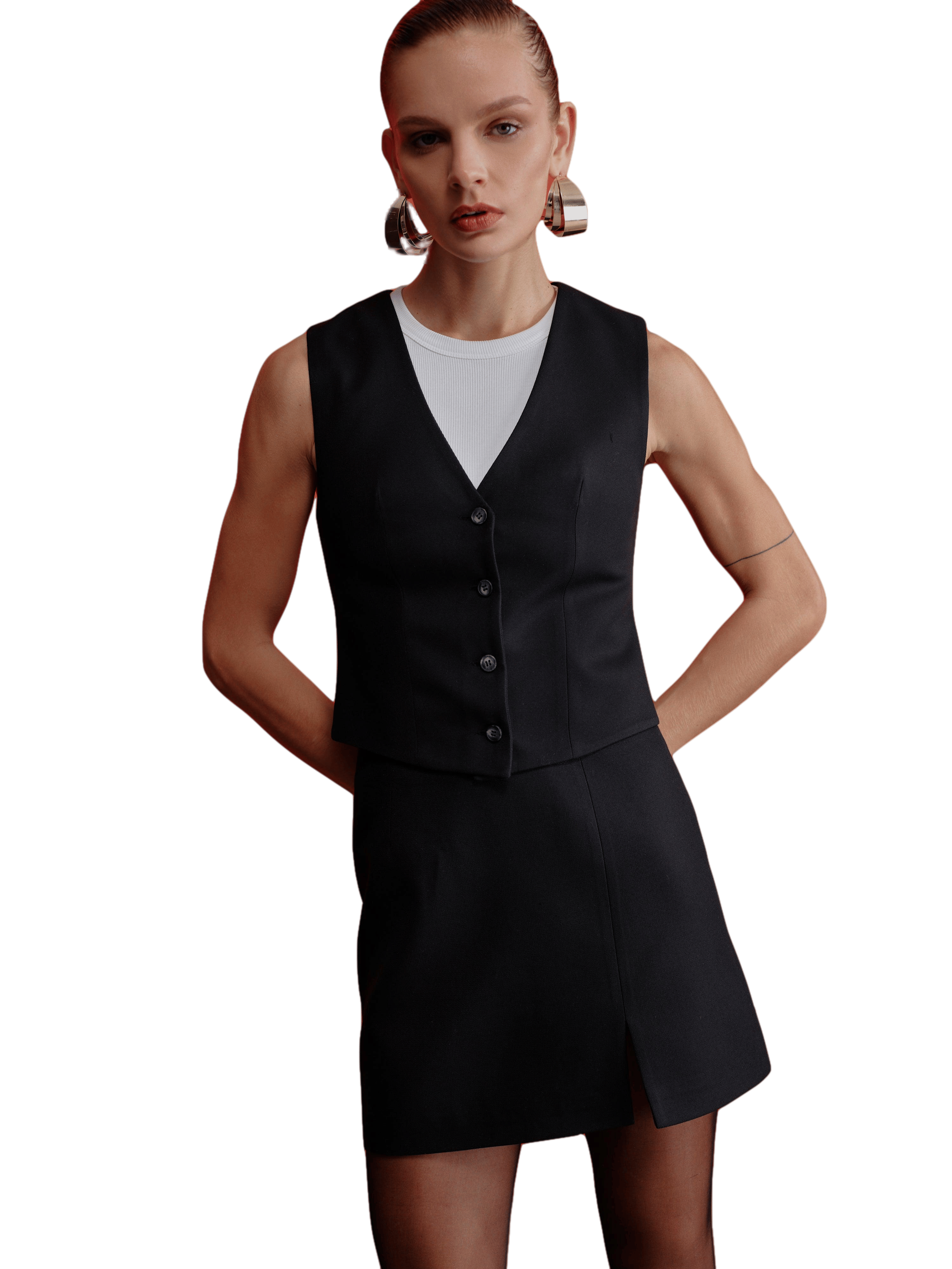 Vance Twill Mini Skirt In Black in Black made by Nazli Ceren