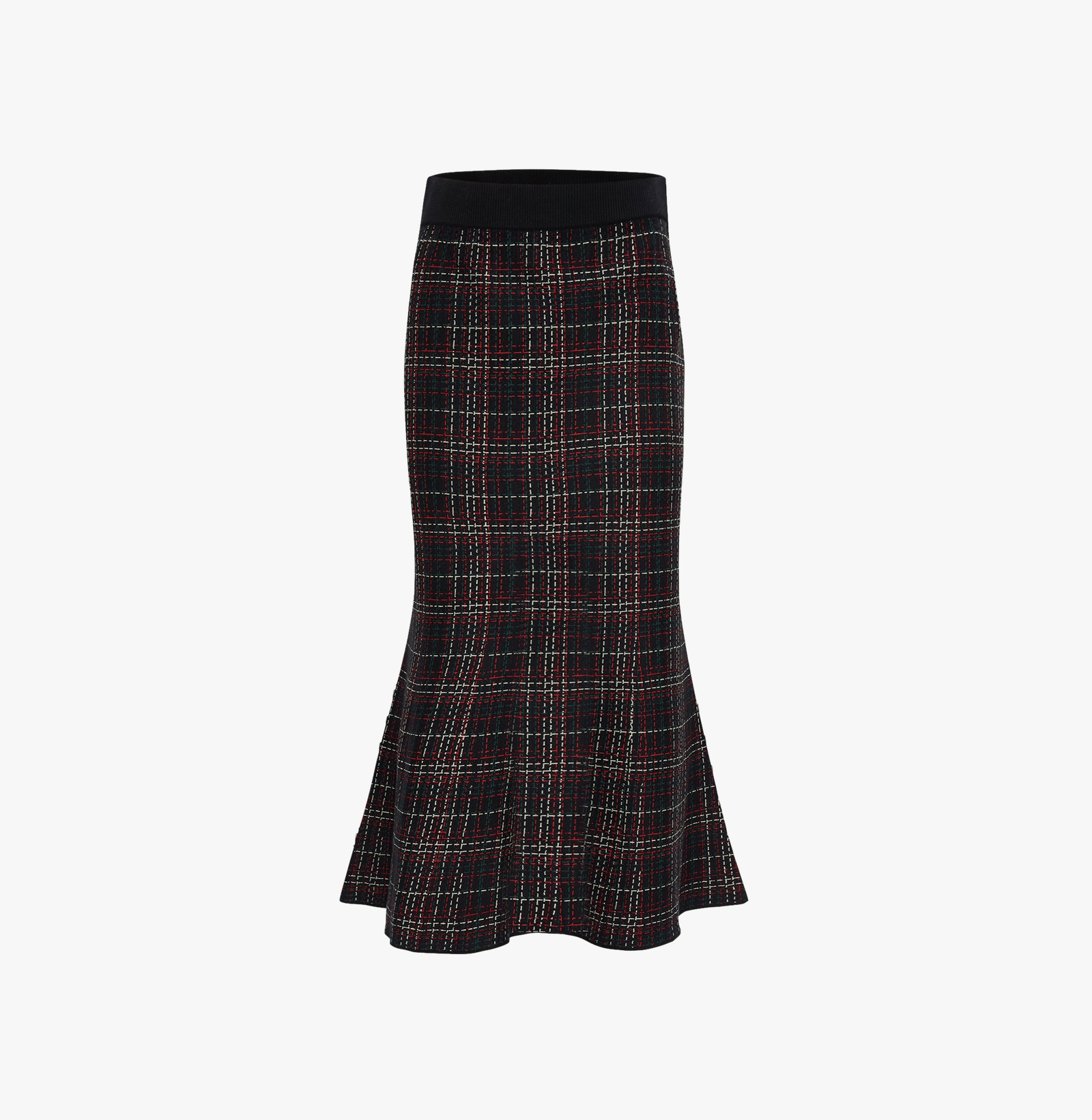 JACQUARD CHECKED MERMAID SKIRT in Multi color made by CRUSH Collection