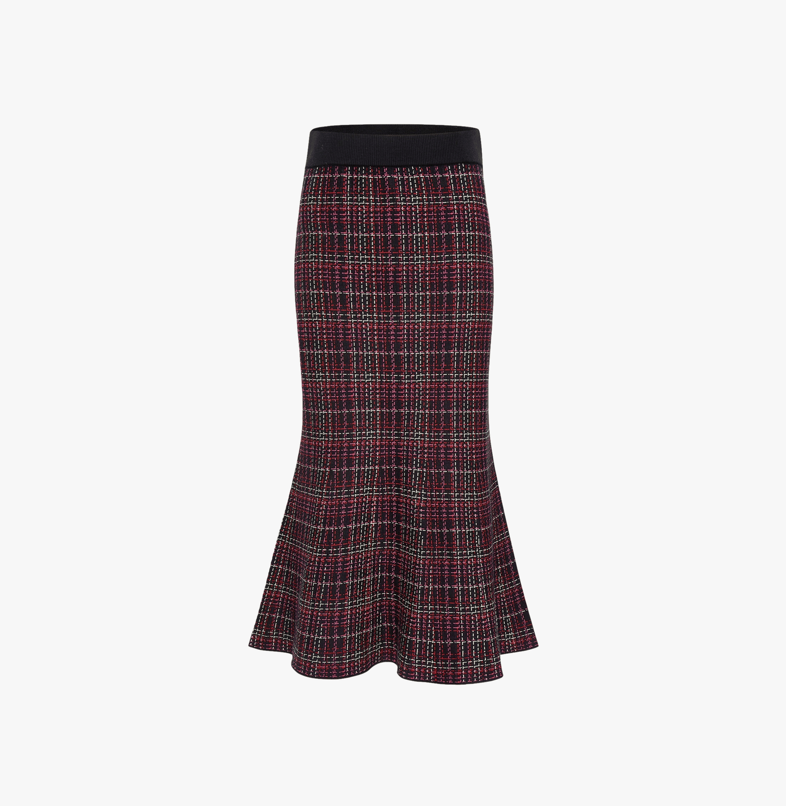 JACQUARD CHECKED MERMAID SKIRT in Multi color made by CRUSH Collection