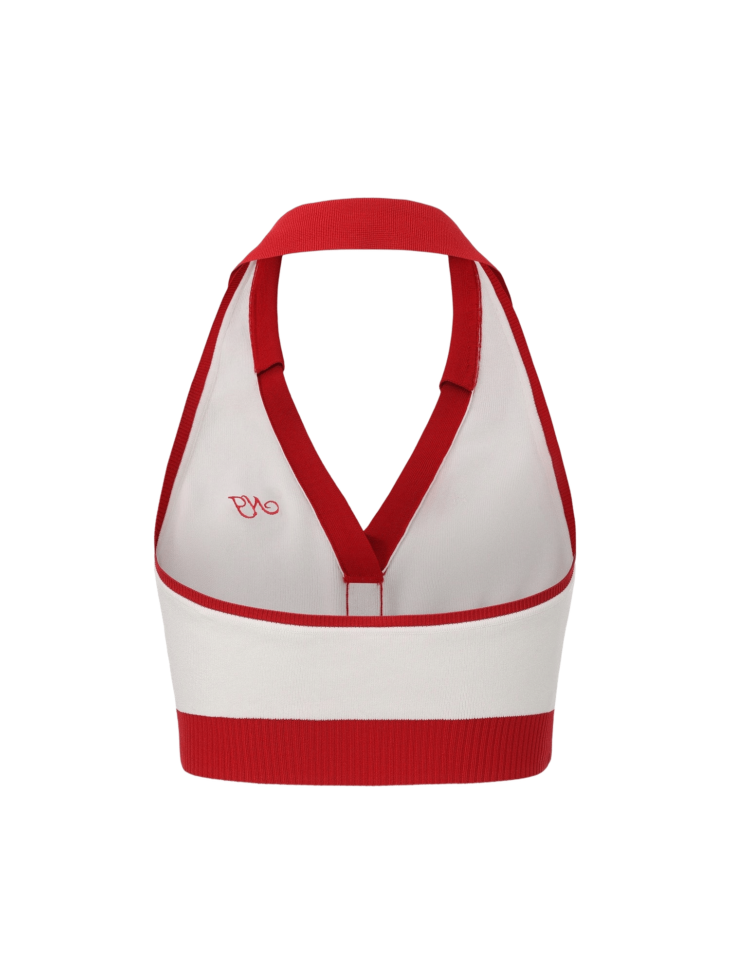 Wilhelmina Contrast Halter Knit White Top made by Nana Jacqueline