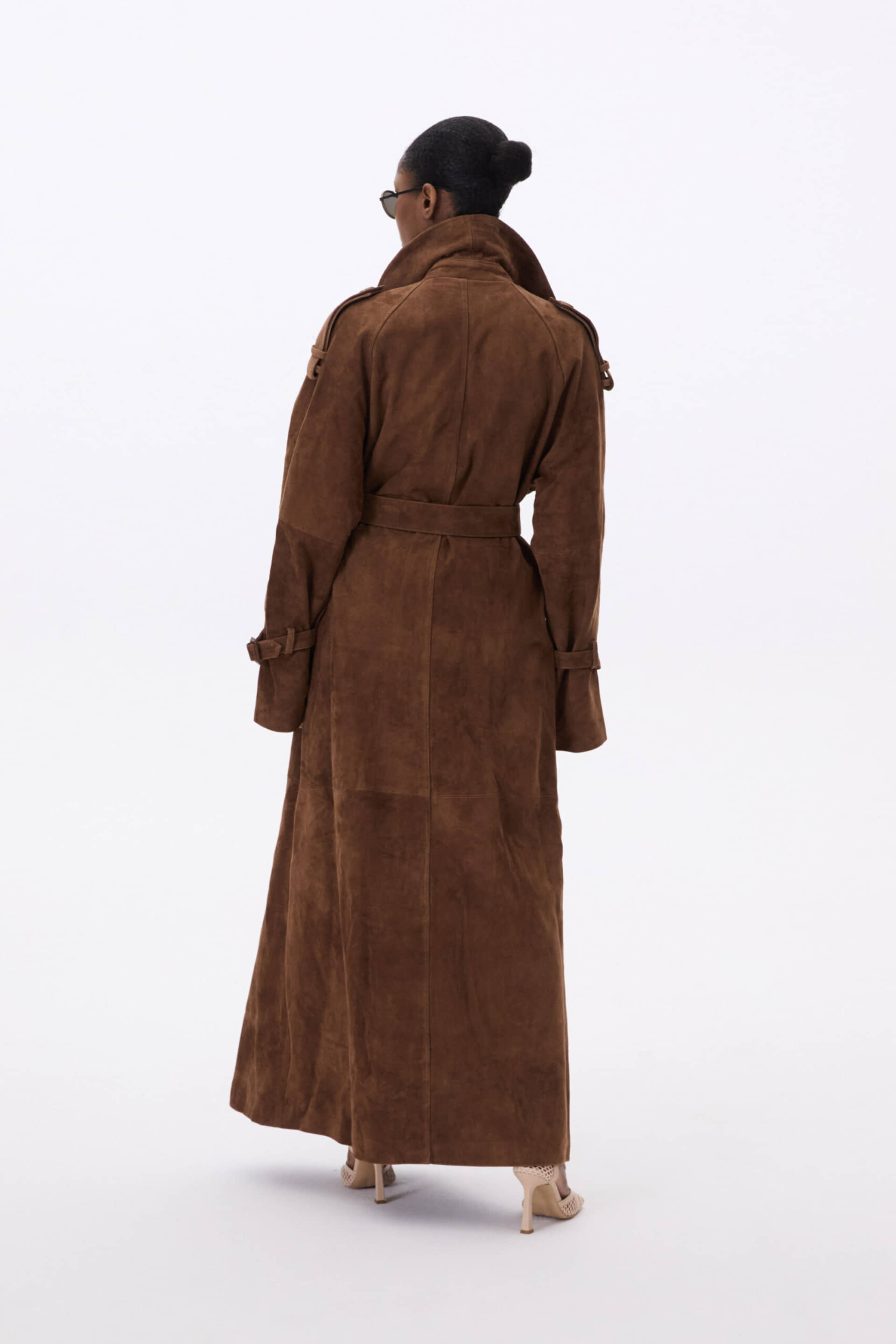 Long Leather Coat With Belt made by YAVORSKA