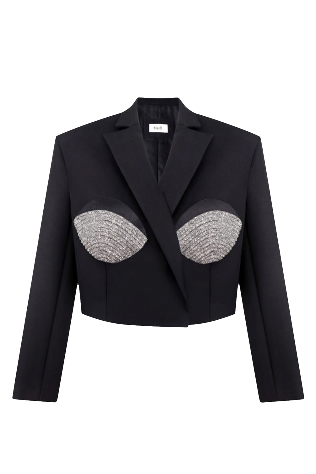 CROPPED OVERSIZED SPIRAL BLAZER in Black made by NUÉ