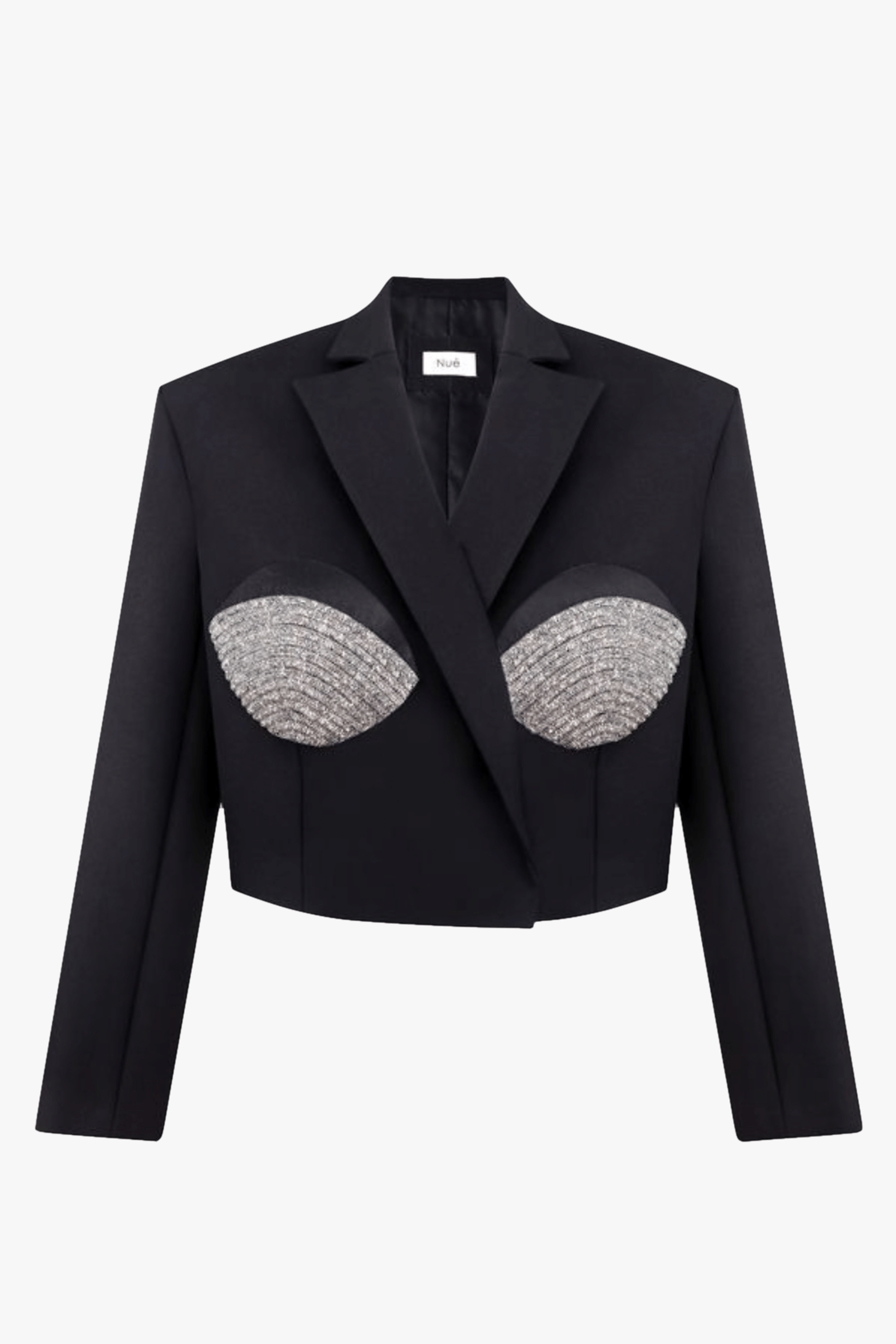 CROPPED OVERSIZED SPIRAL BLAZER in Black made by NUÉ