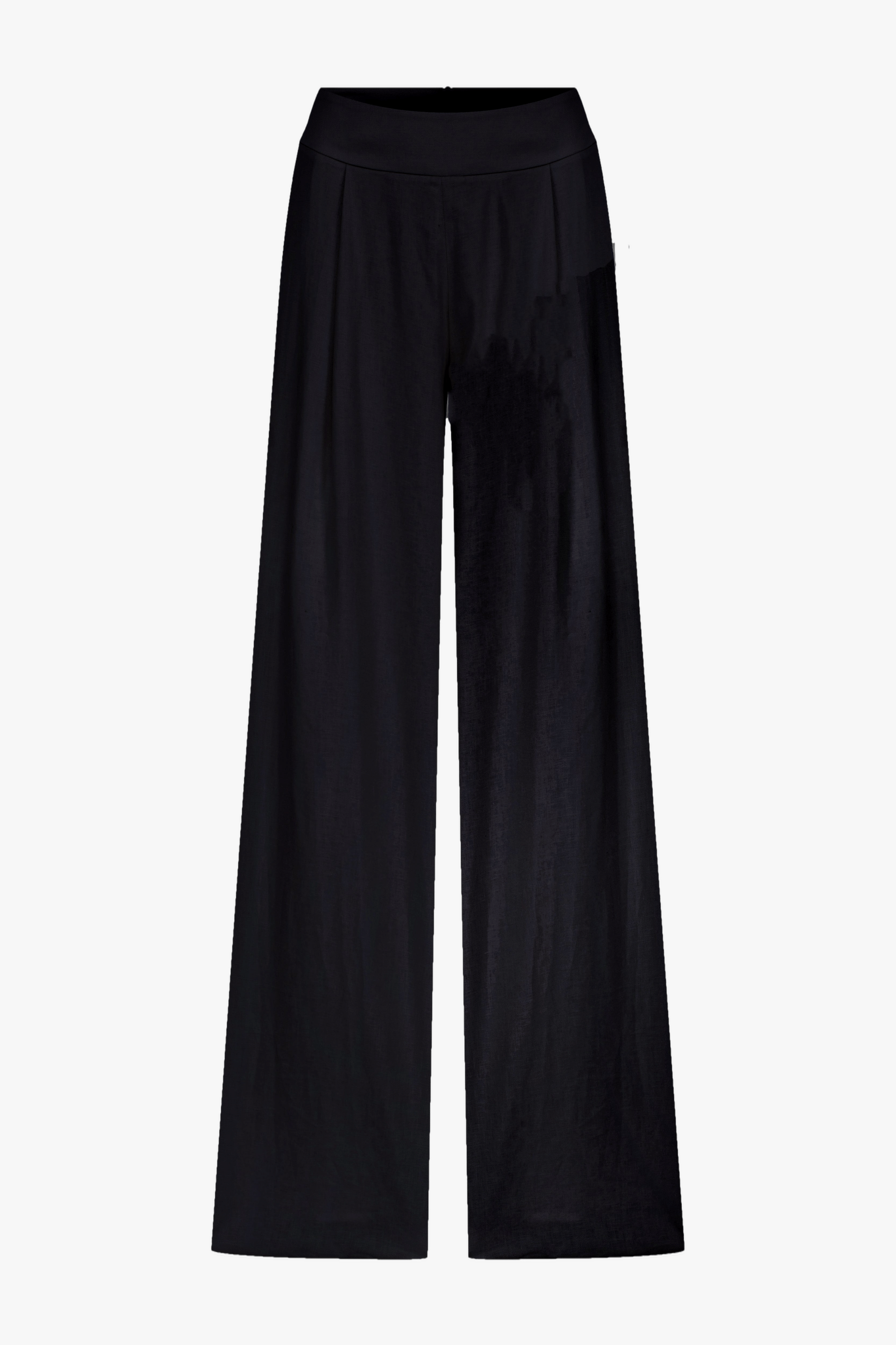 Mui Wide Leg Linen Trousers In Black made by Nazli Ceren