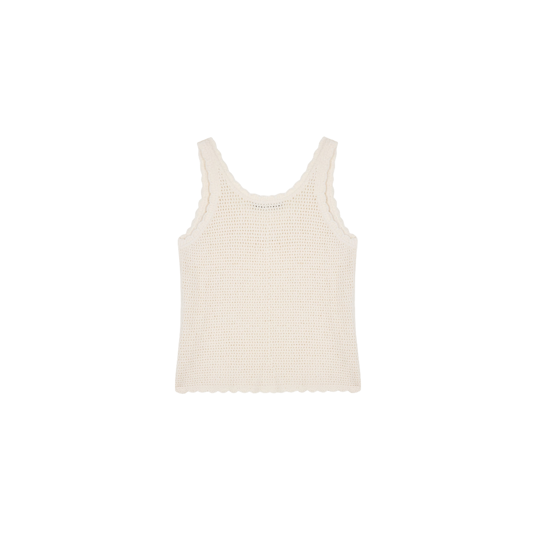 BOUCLÉ POINTELLE V-NECK TANK TOP made by CRUSH Collection