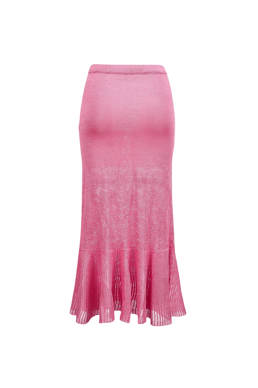 Pink Knit Skirt With Feather Details On the Pocket by made by ANDREEVA