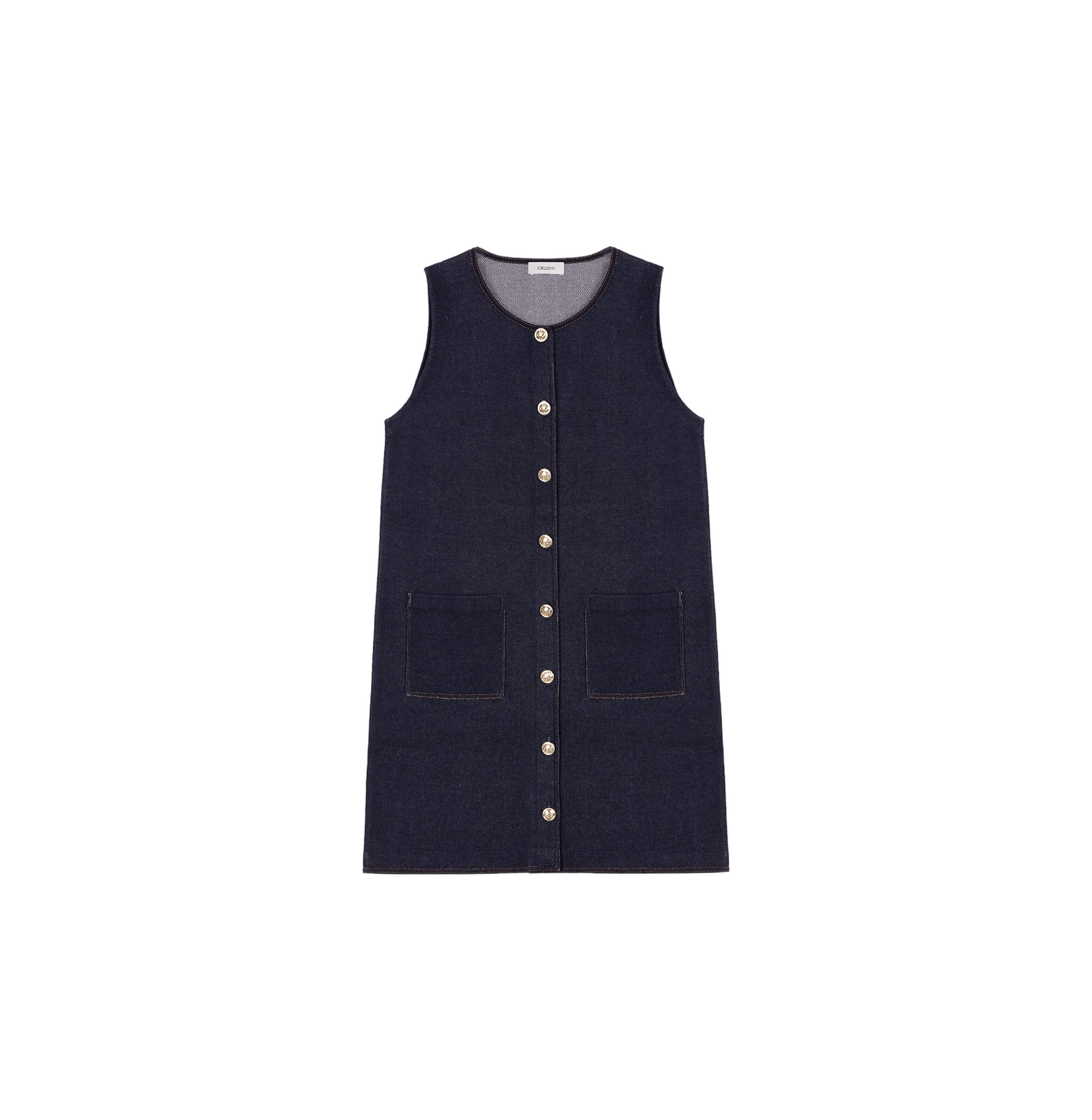 DENIM-LOOK VEST DRESS made by CRUSH Collection