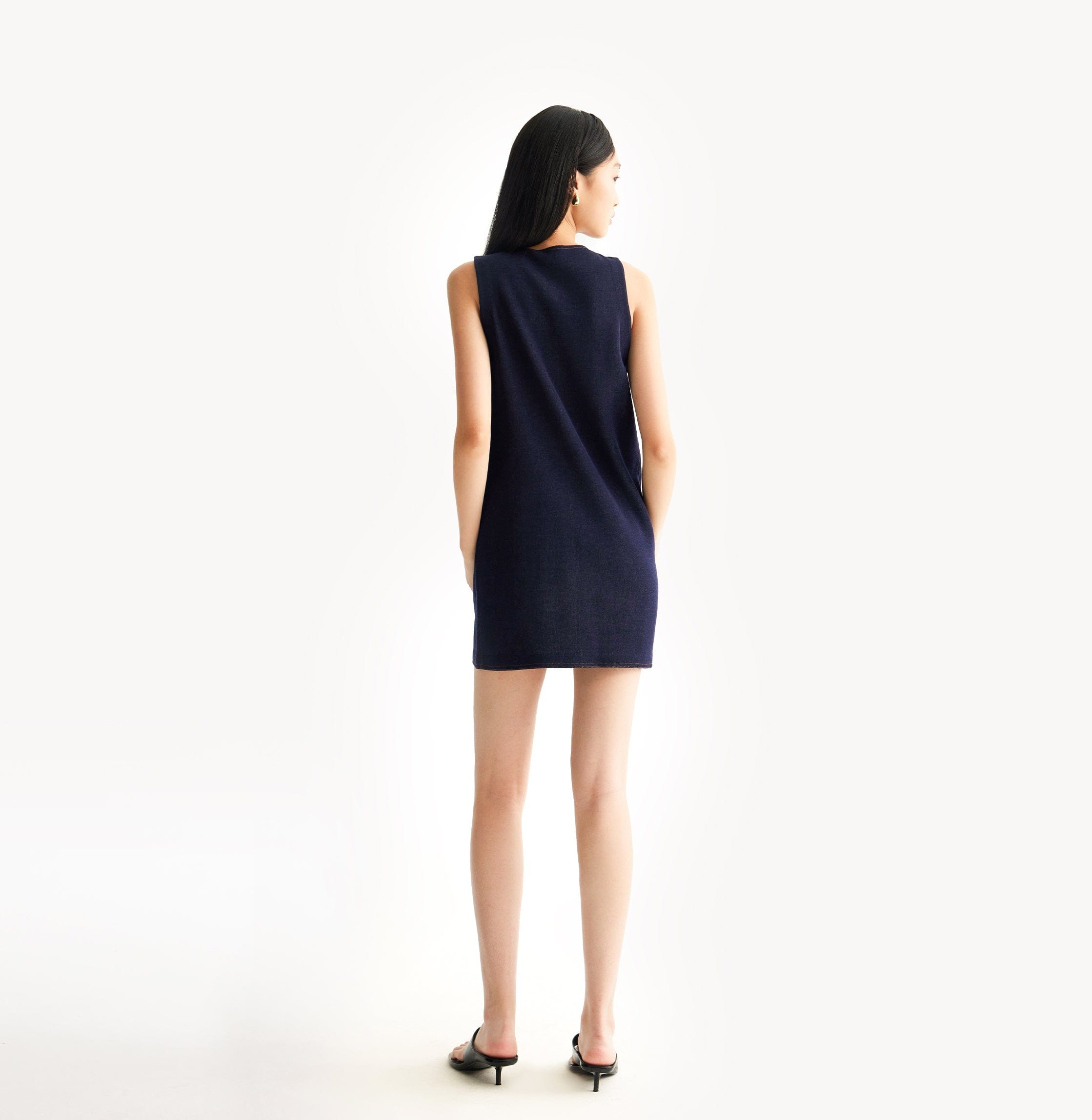 DENIM-LOOK VEST DRESS made by CRUSH Collection