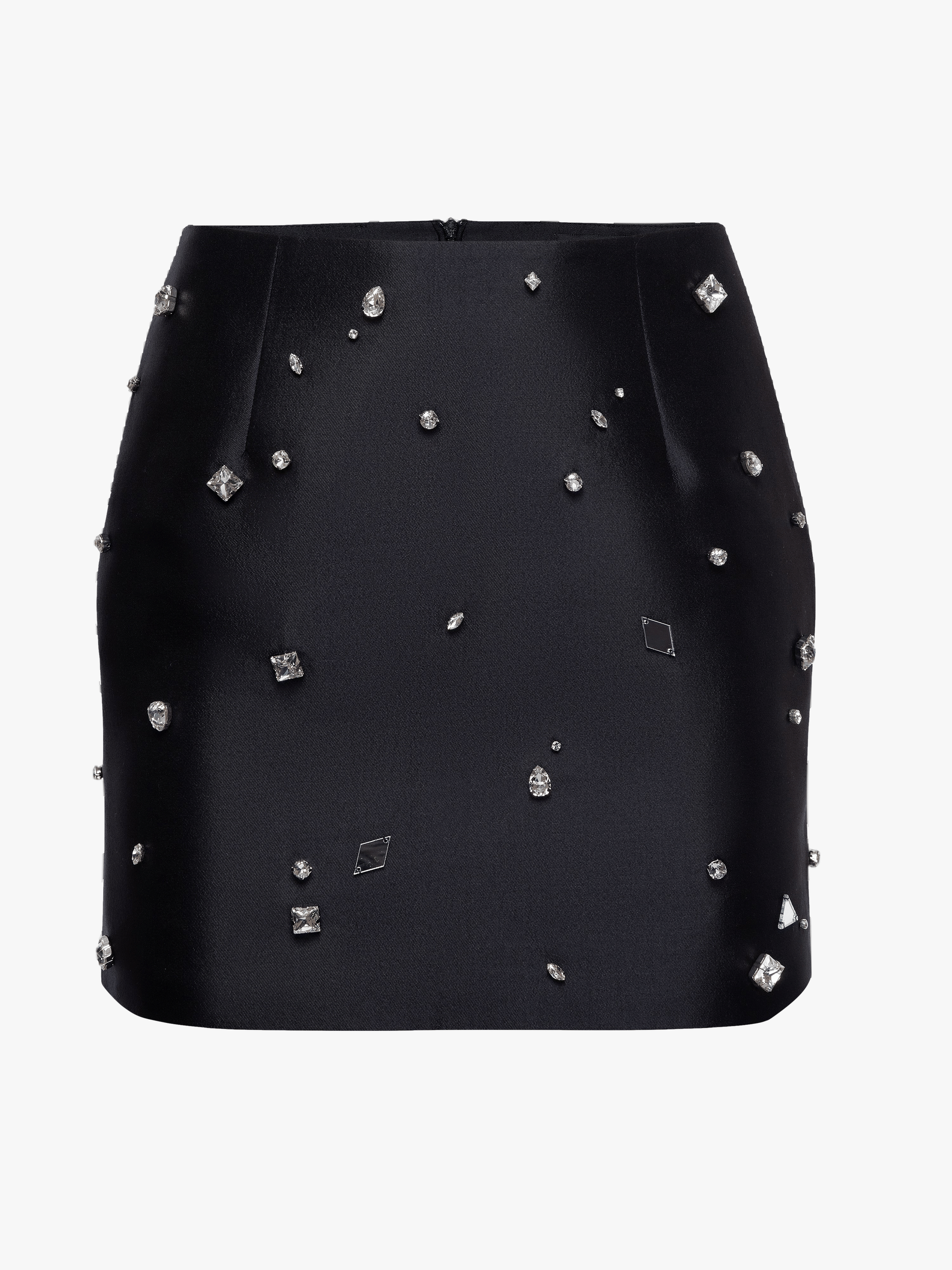 Crystal-Embellished Mini Skirt in Black made by NDS The Label