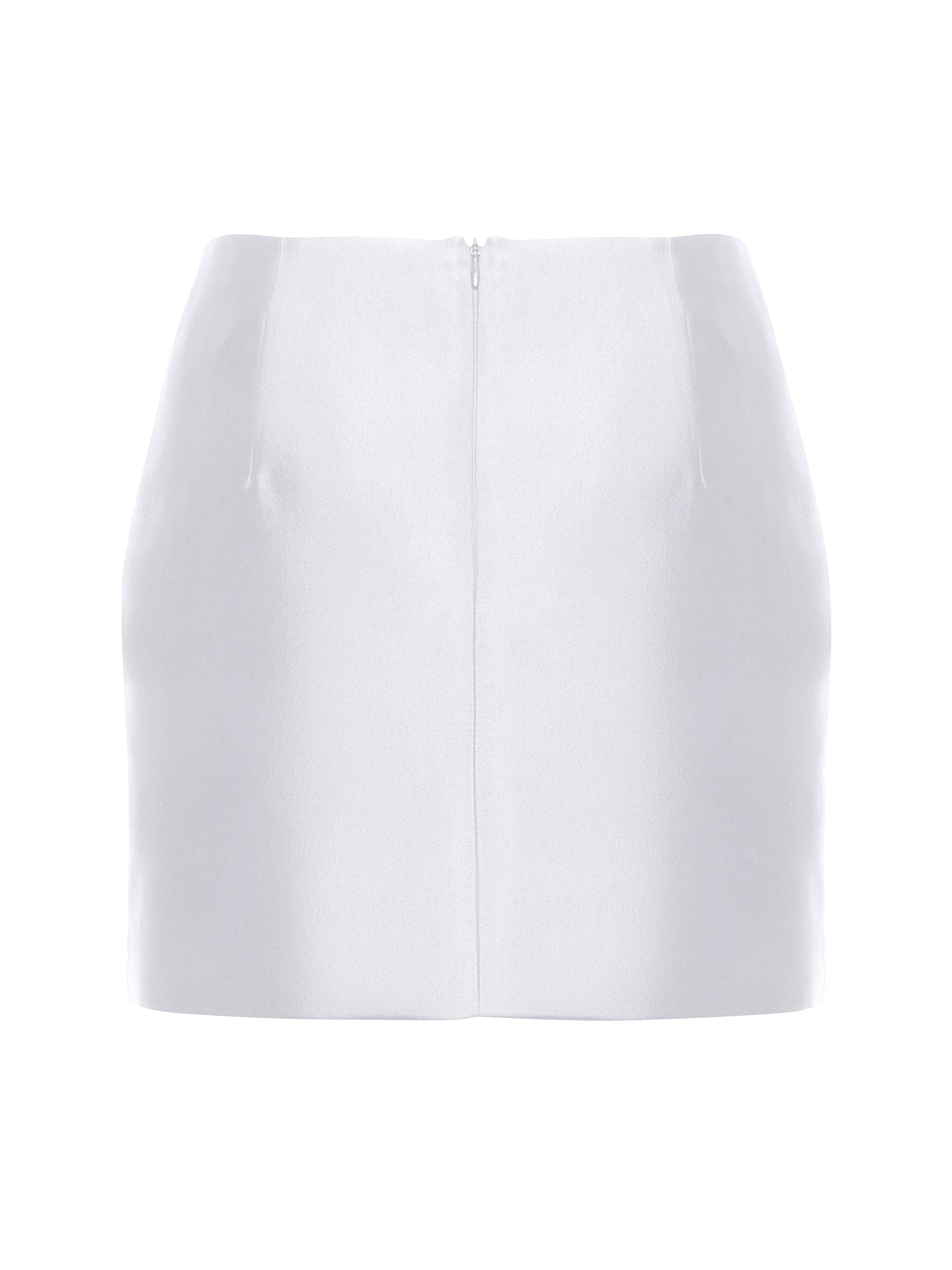 Crystal-Embellished Mini Skirt in White made by NDS The Label