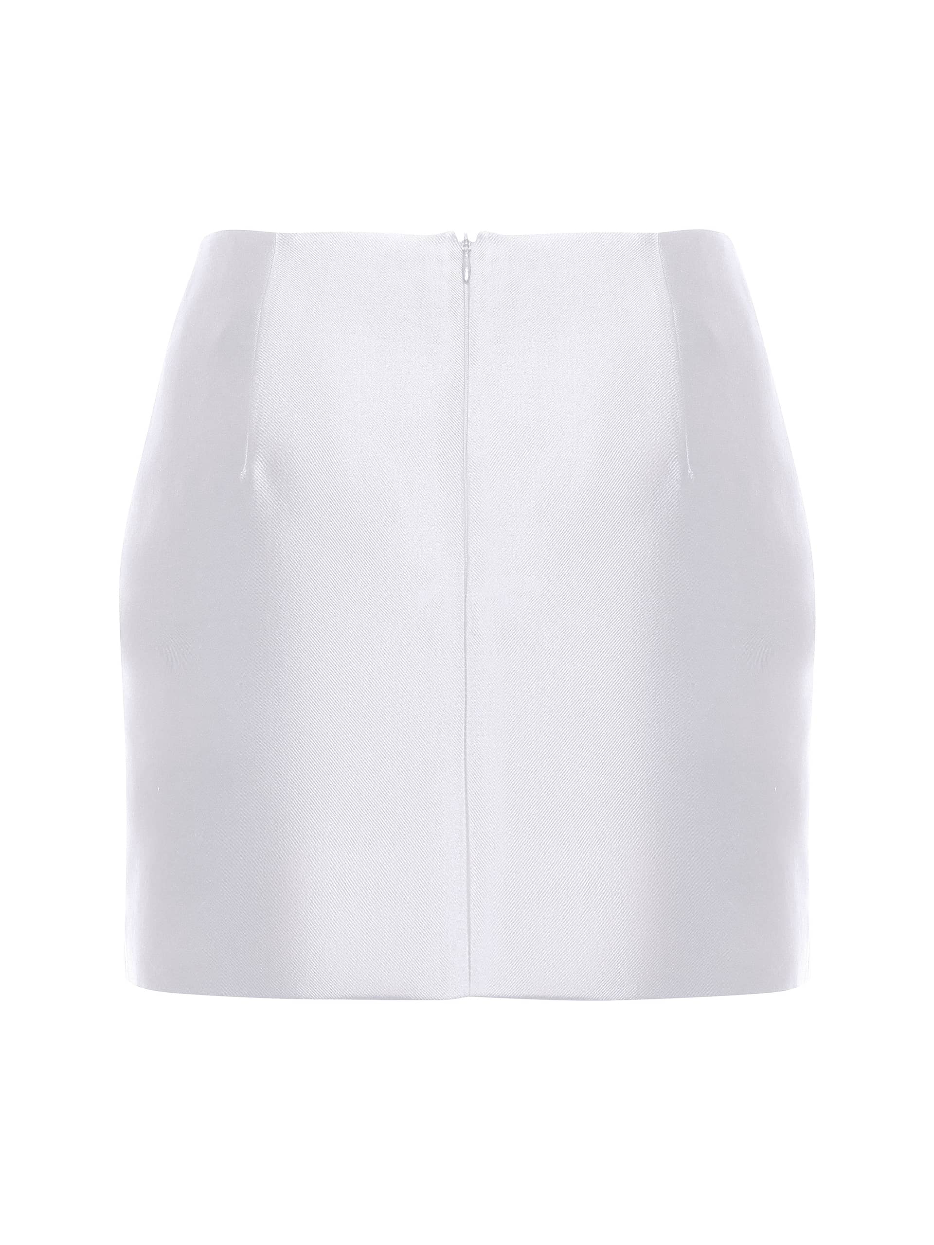 Crystal-Embellished Mini Skirt in White made by NDS The Label