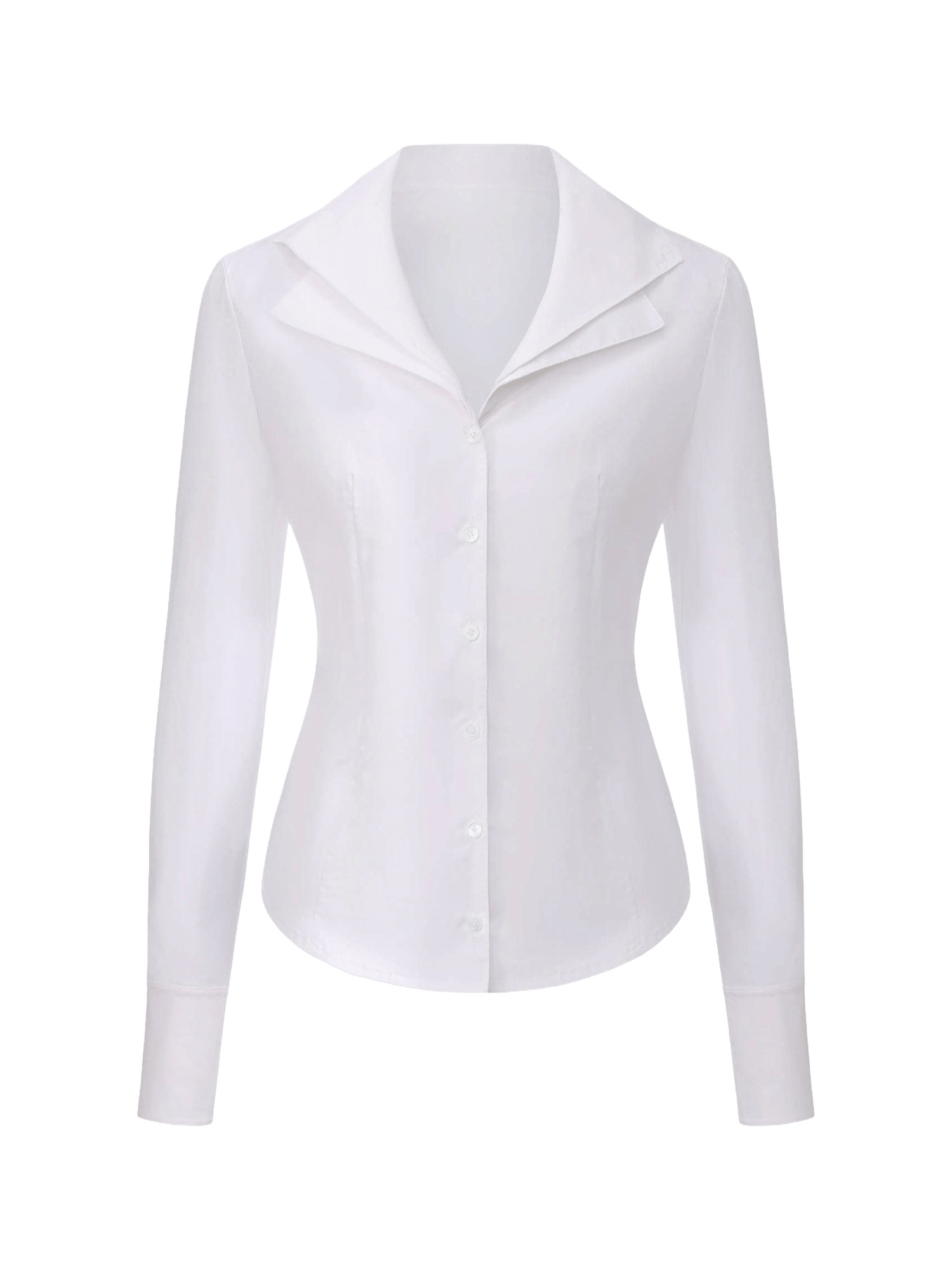 Georgina Tailored Long Sleeve White Button-Down Shirt made by Nana Jacqueline