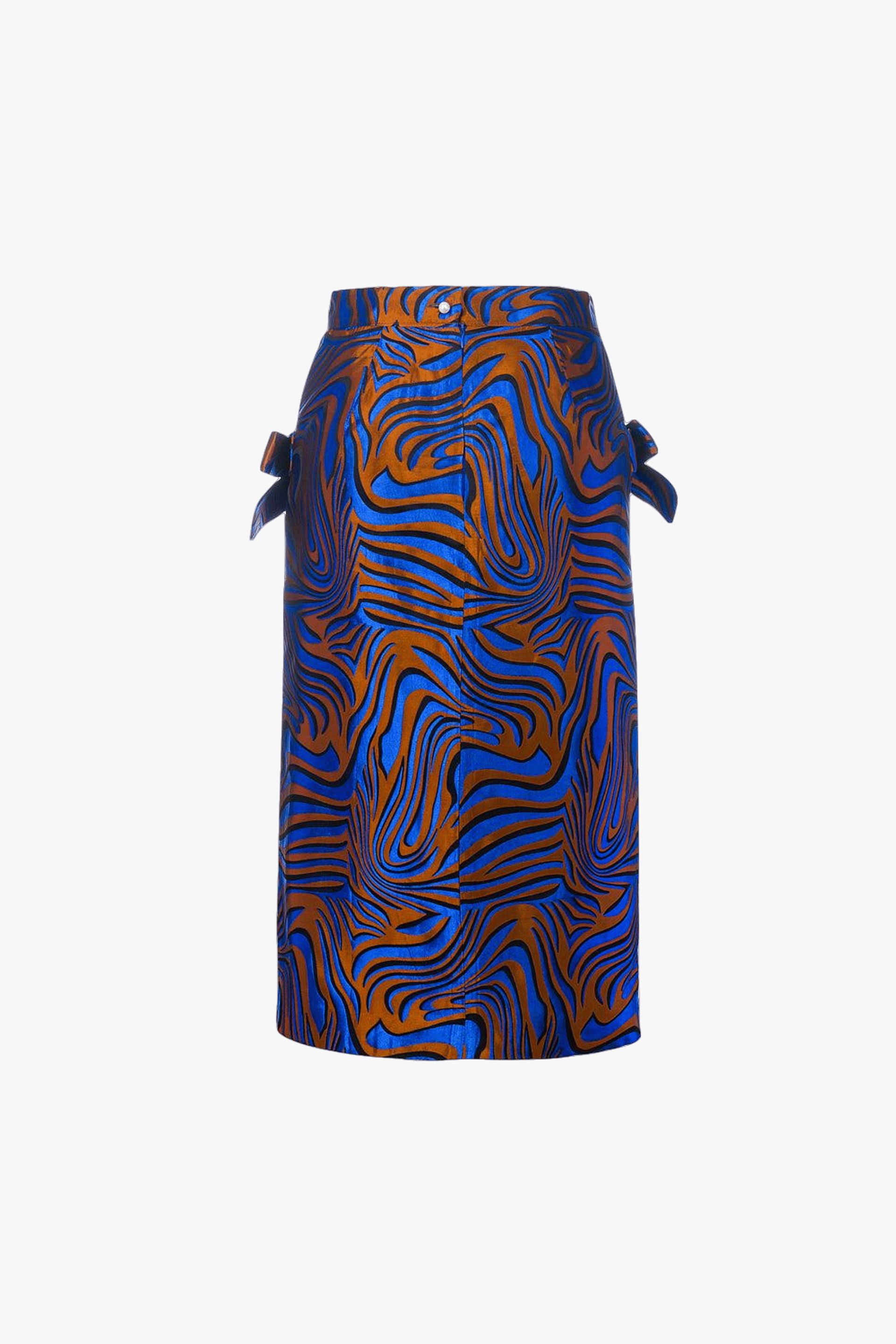 Blue Printed Skirt made by ANDREEVA