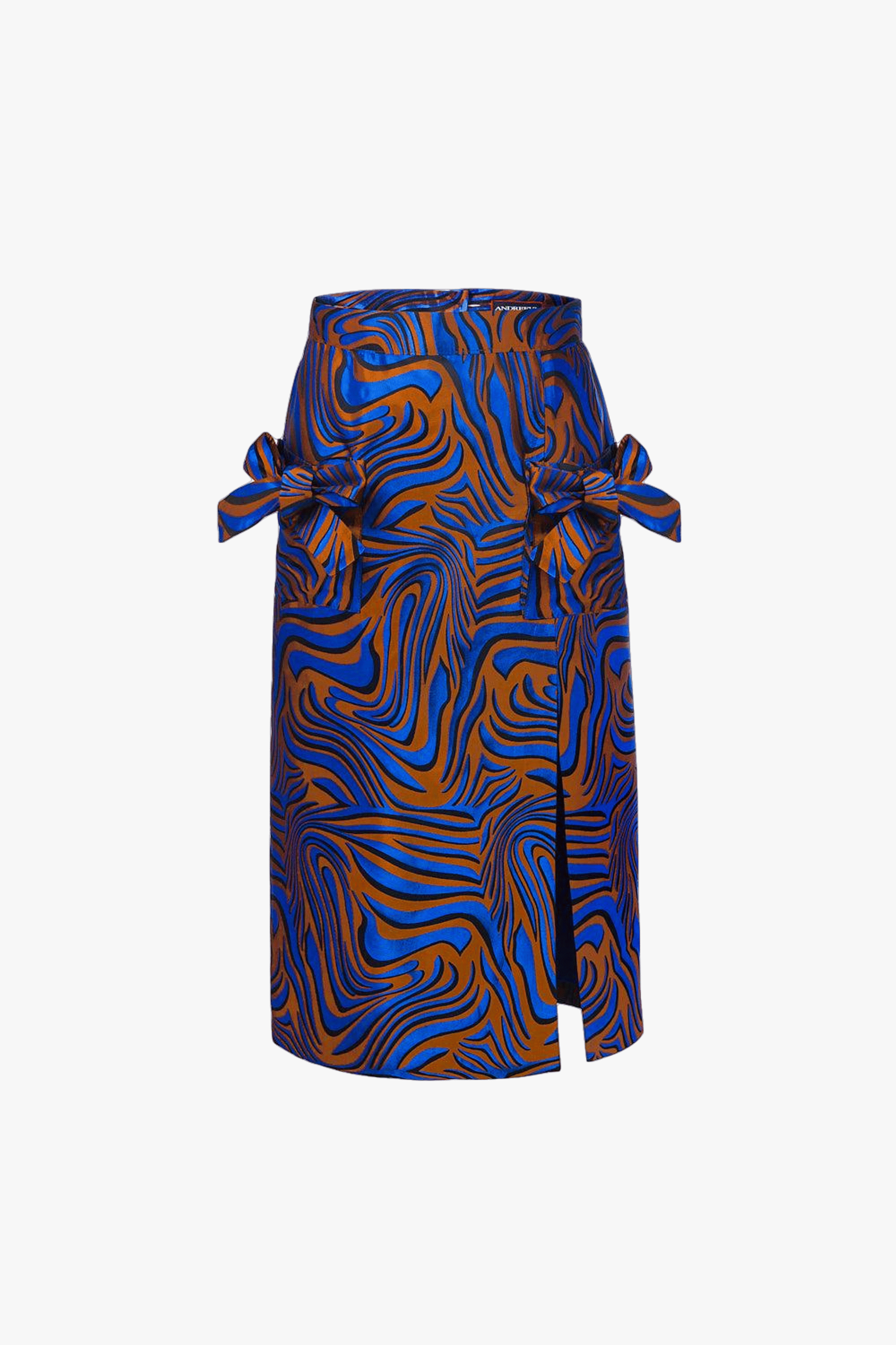 Blue Printed Skirt made by ANDREEVA