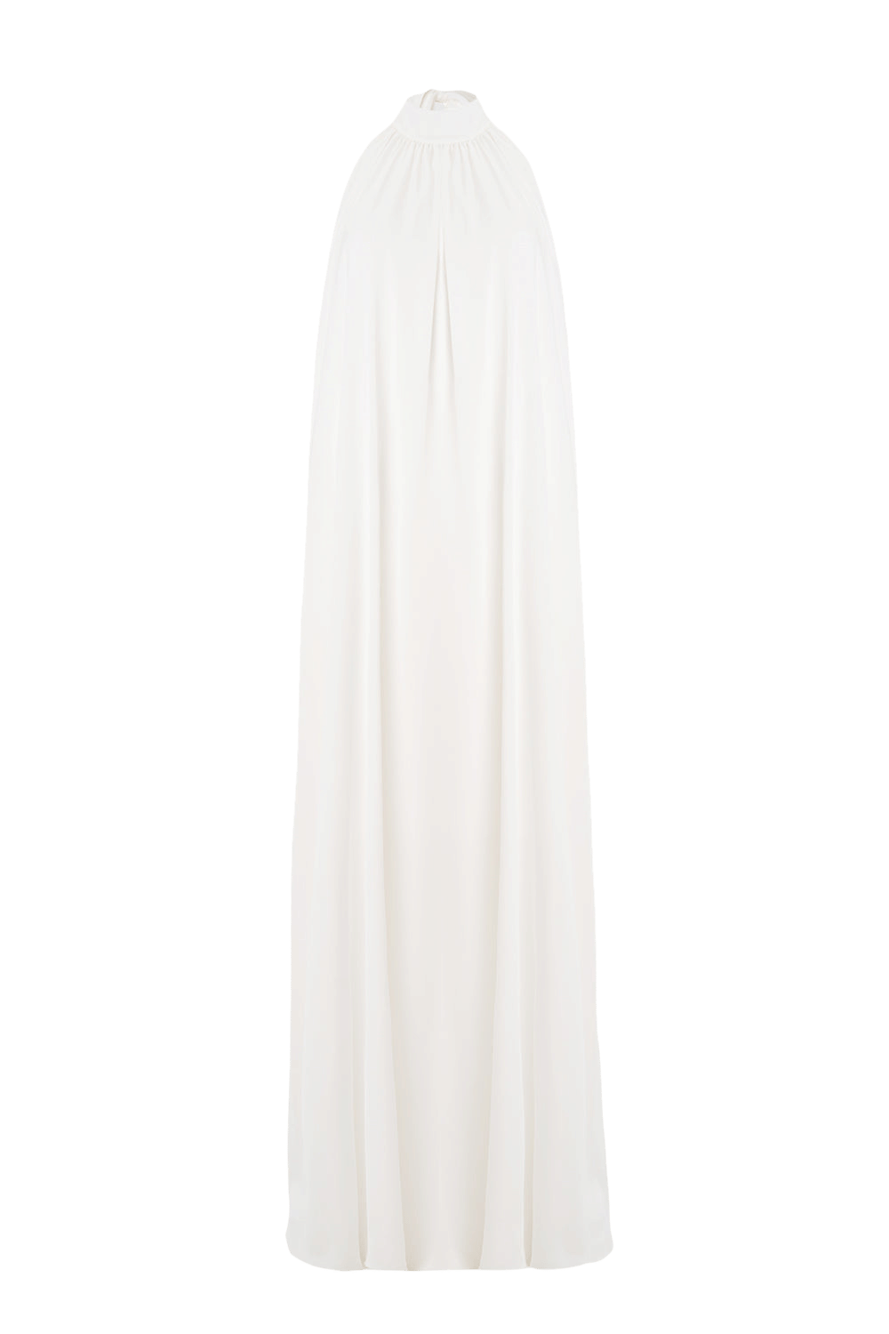 Pam Satin White Halter Maxi Dress made by Lora Istanbul