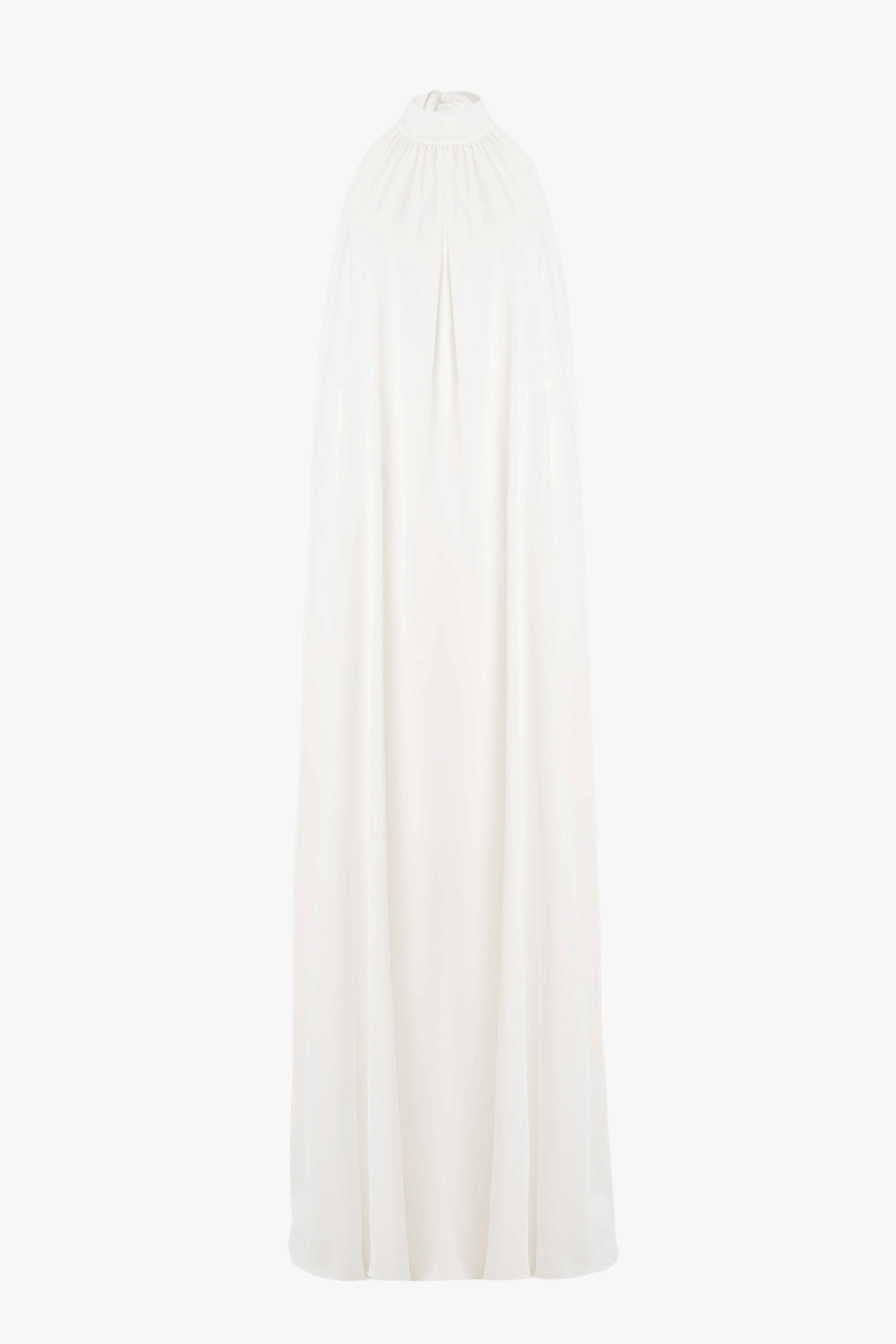 Pam Satin White Halter Maxi Dress made by Lora Istanbul