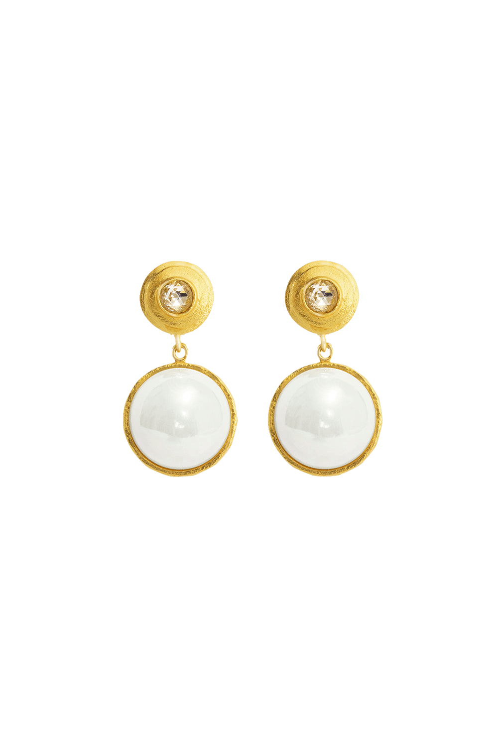 Pearl Gold Earring made by Lora Istanbul