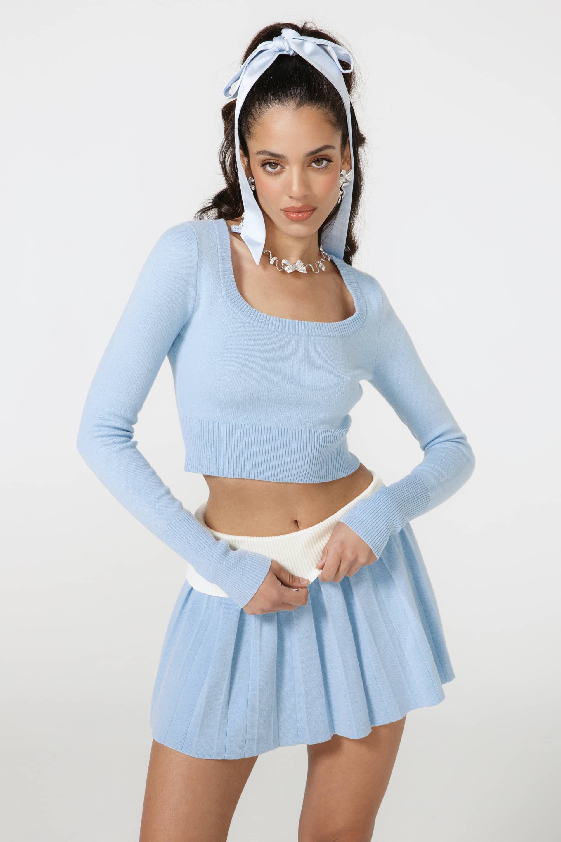 Ella Knit Set (Blue) (Final Sale) in Blue made by Nana Jacqueline