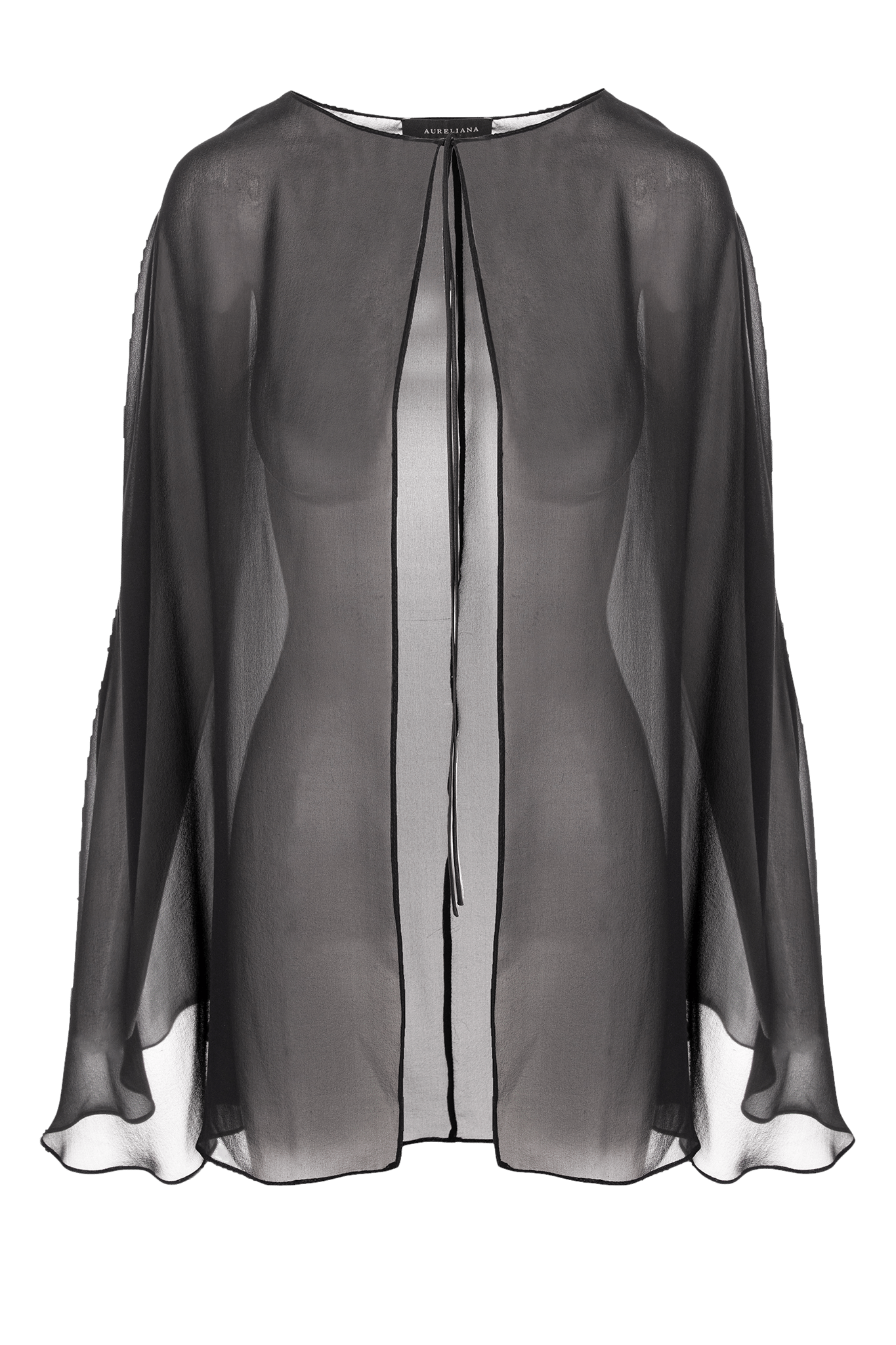 Silk Cape in Black made by Aureliana