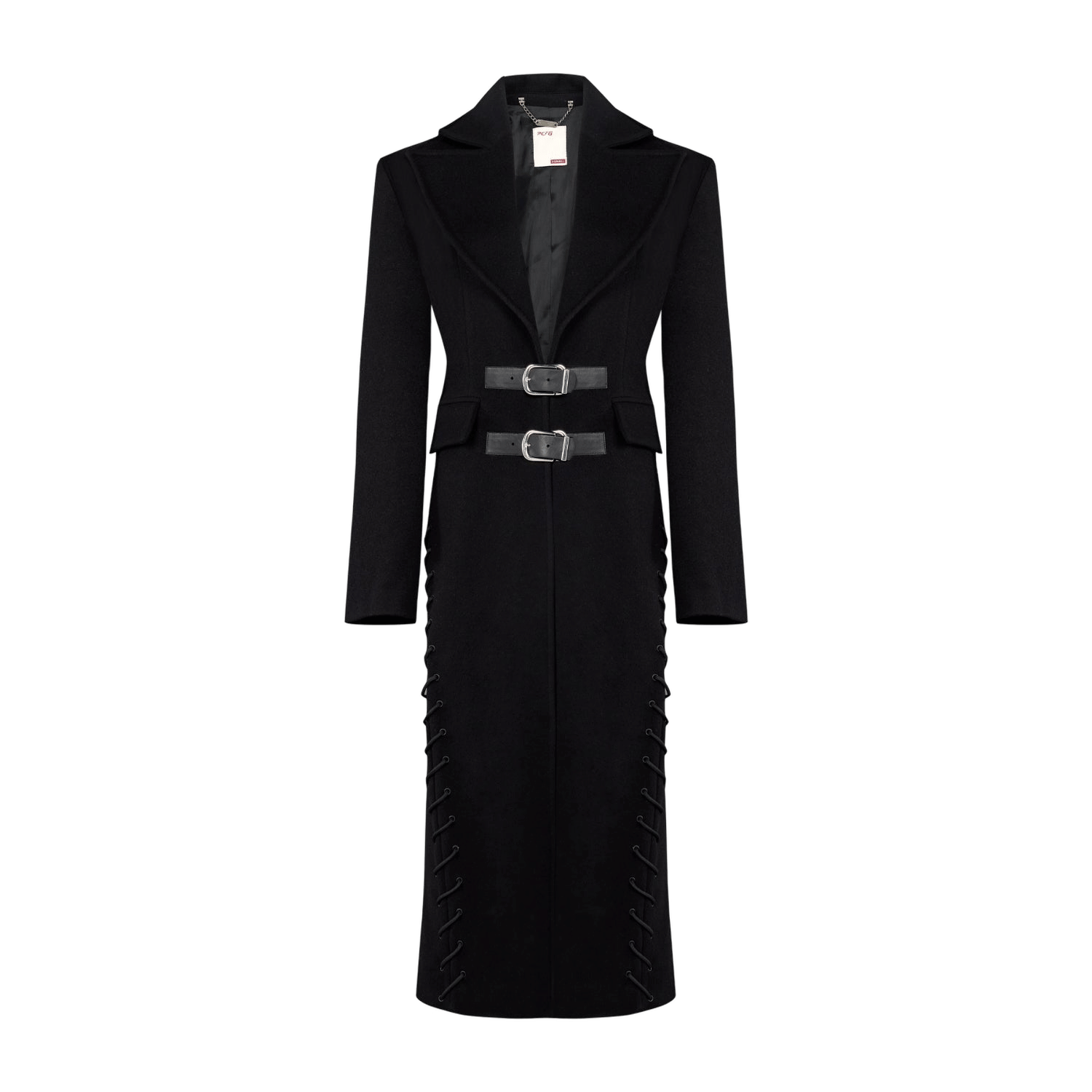 YOUR *ITCH CASHMERE BLEND LONG OVERCOAT - JET BLACK made by PCFG