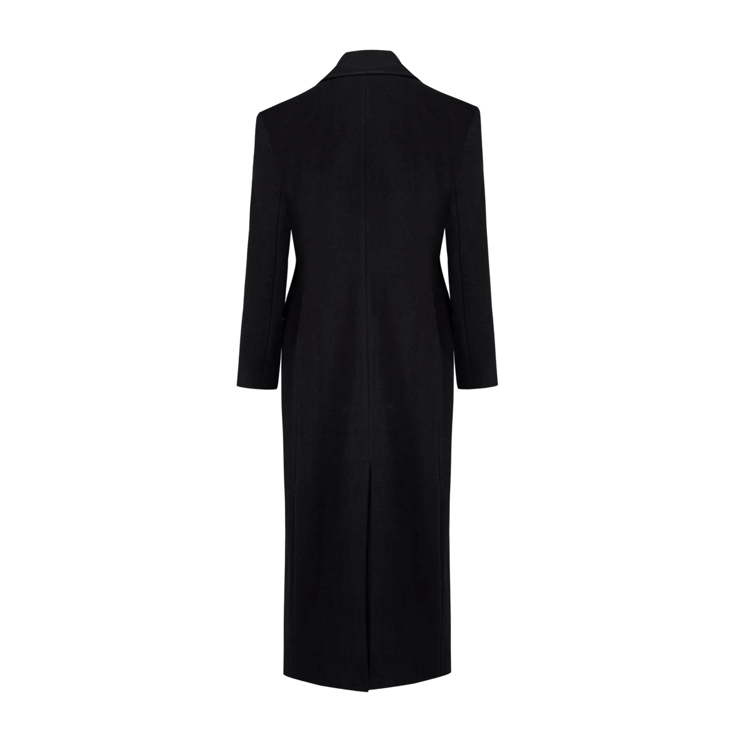 YOUR *ITCH CASHMERE BLEND LONG OVERCOAT - JET BLACK made by PCFG