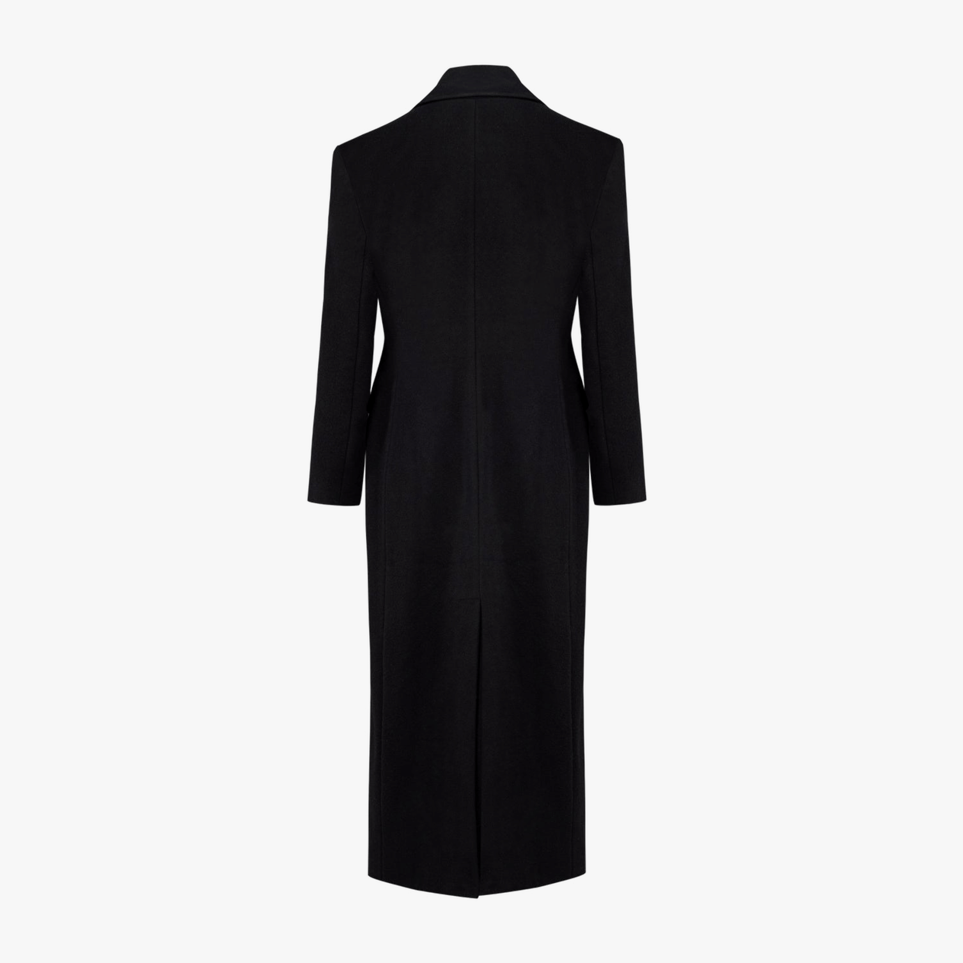 YOUR *ITCH CASHMERE BLEND LONG OVERCOAT - JET BLACK made by PCFG