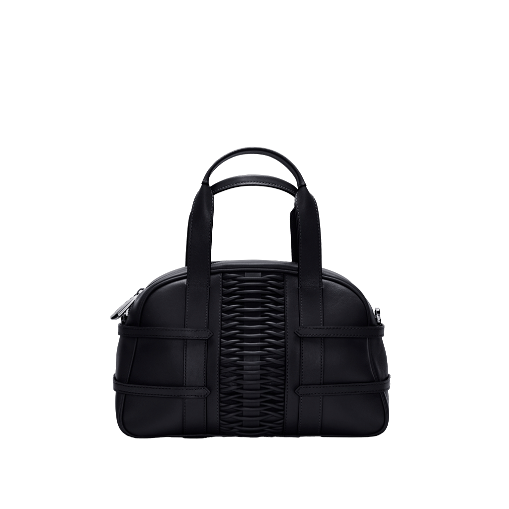 Medium Francesca braided black satchel made by Yliana Yepez