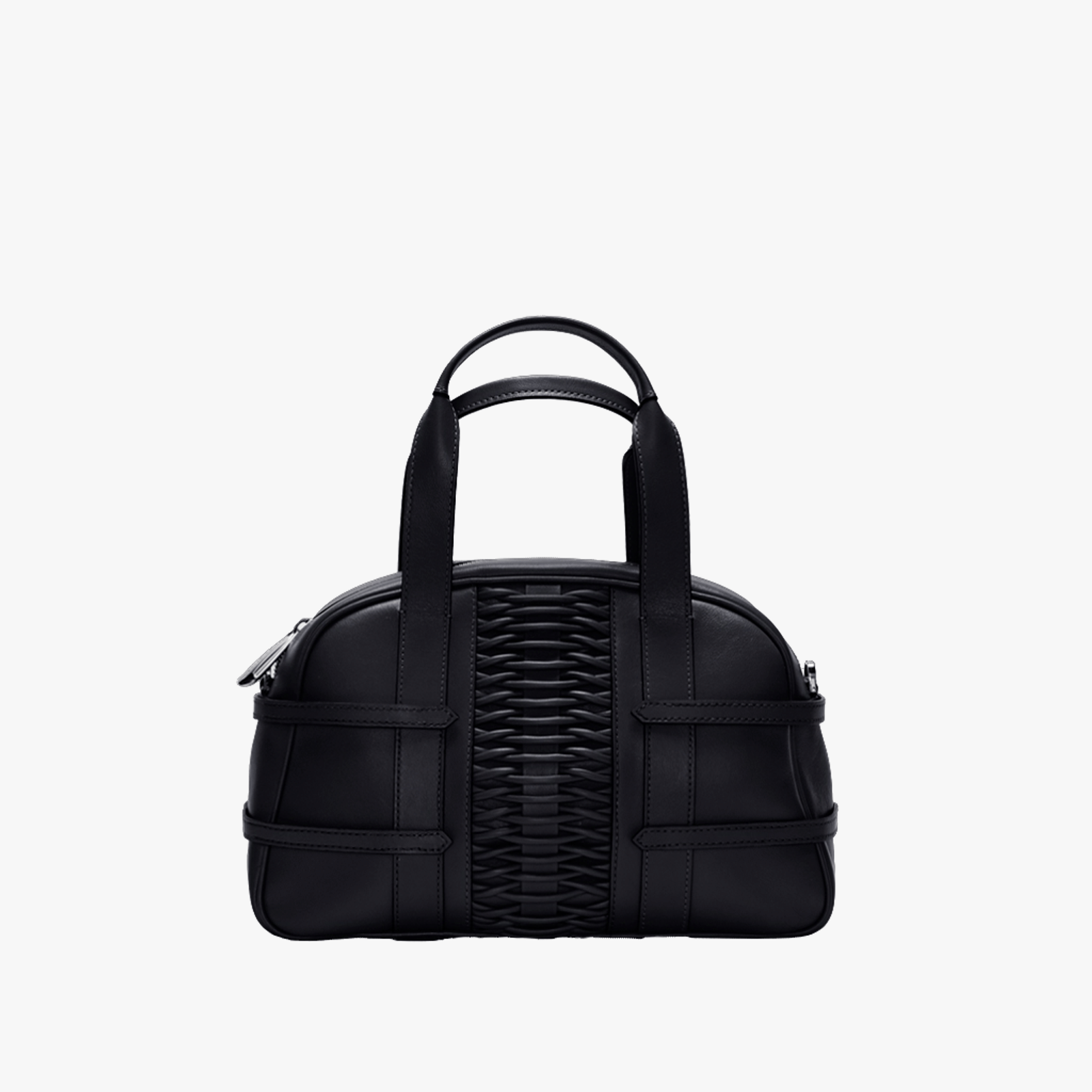 Medium Francesca braided black satchel made by Yliana Yepez