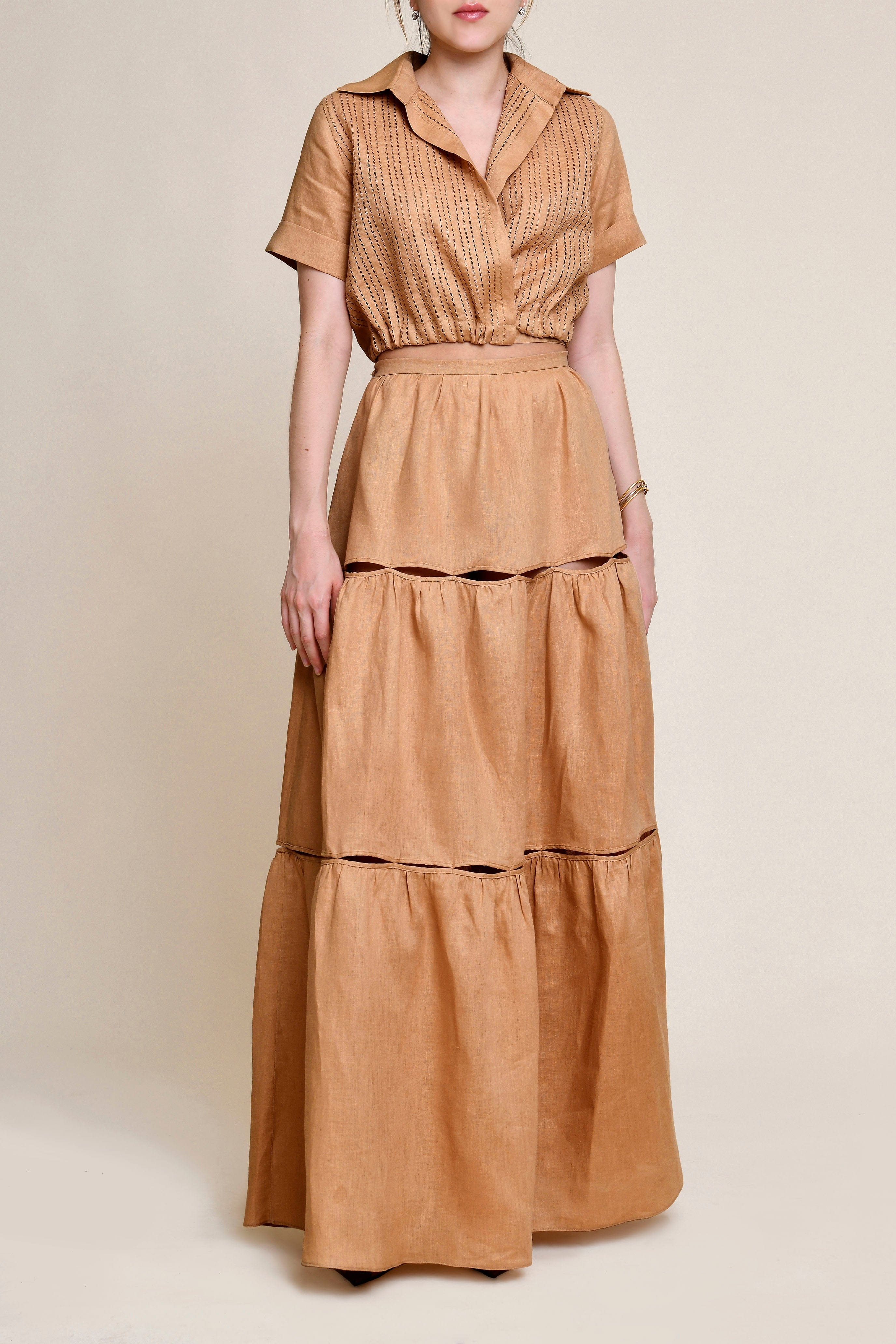 Campesina 100% Linen Skirt - Miel made by Francesca Miranda