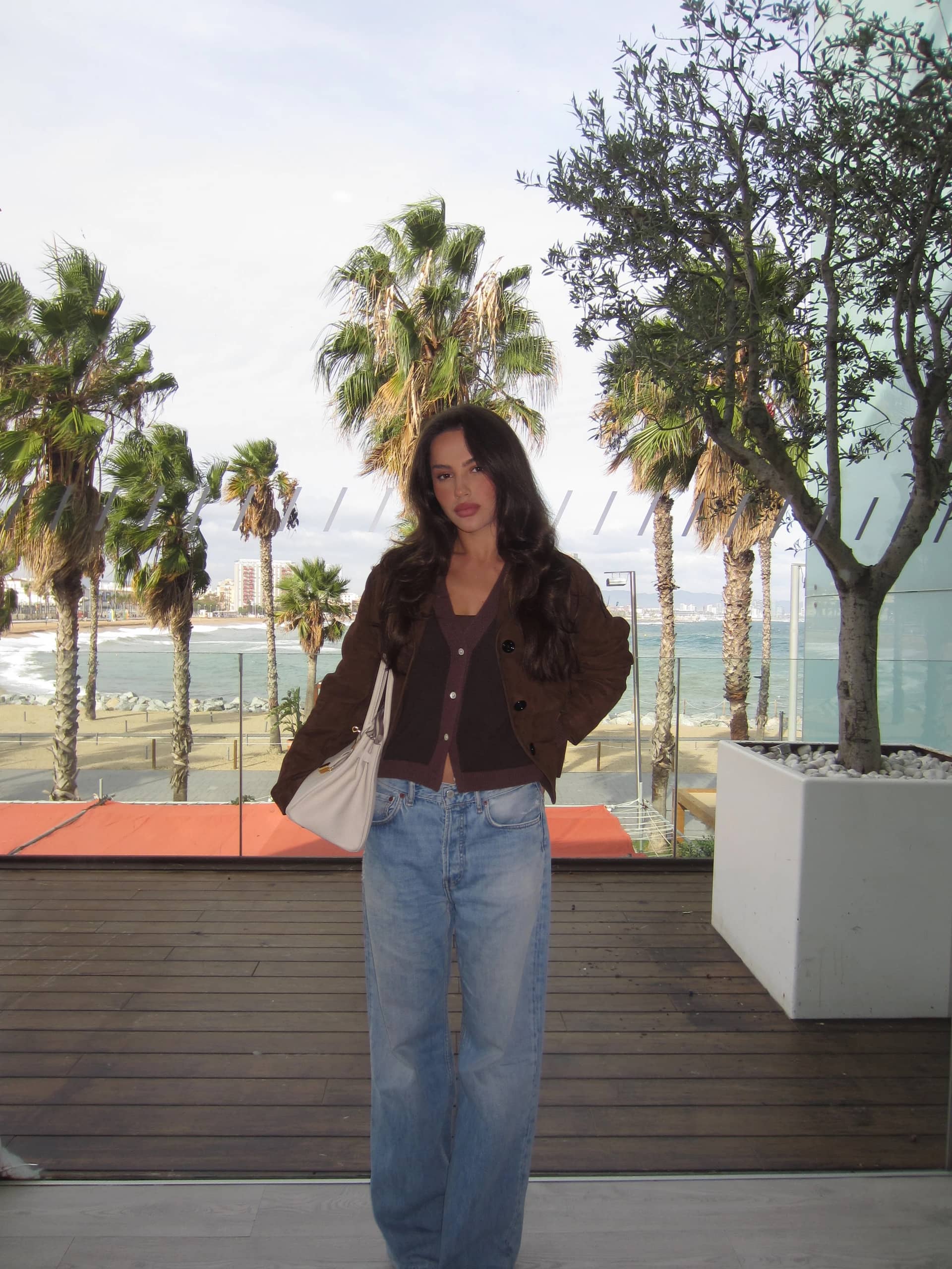 Colourblock Cardigan Brown & Brown made by CLOEYS