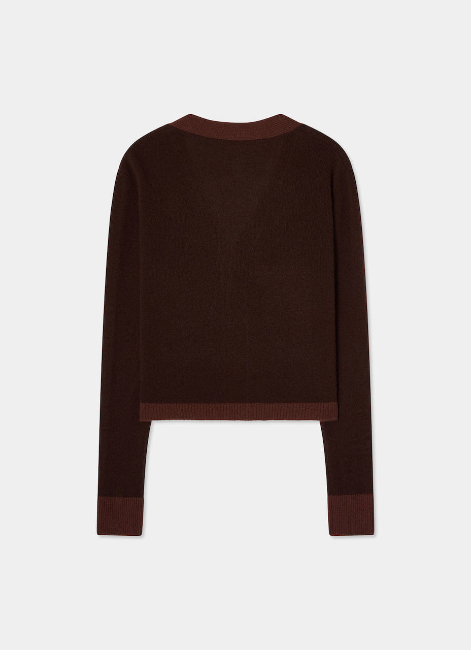 Colourblock Cardigan Brown & Brown made by CLOEYS