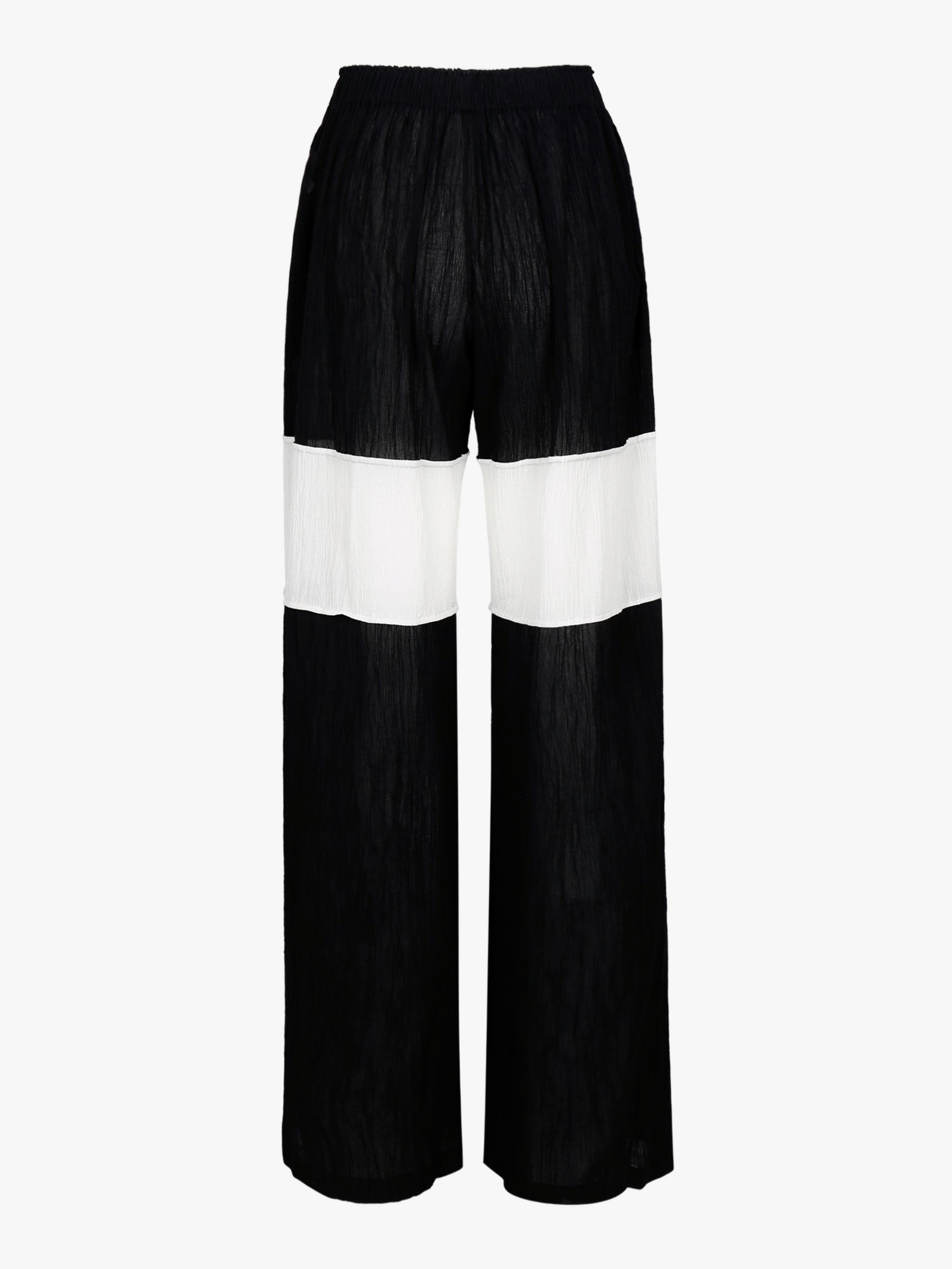 WRINKLED PLEATED COTTON TROUSERS – BLACK/WHITE made by YIBRI