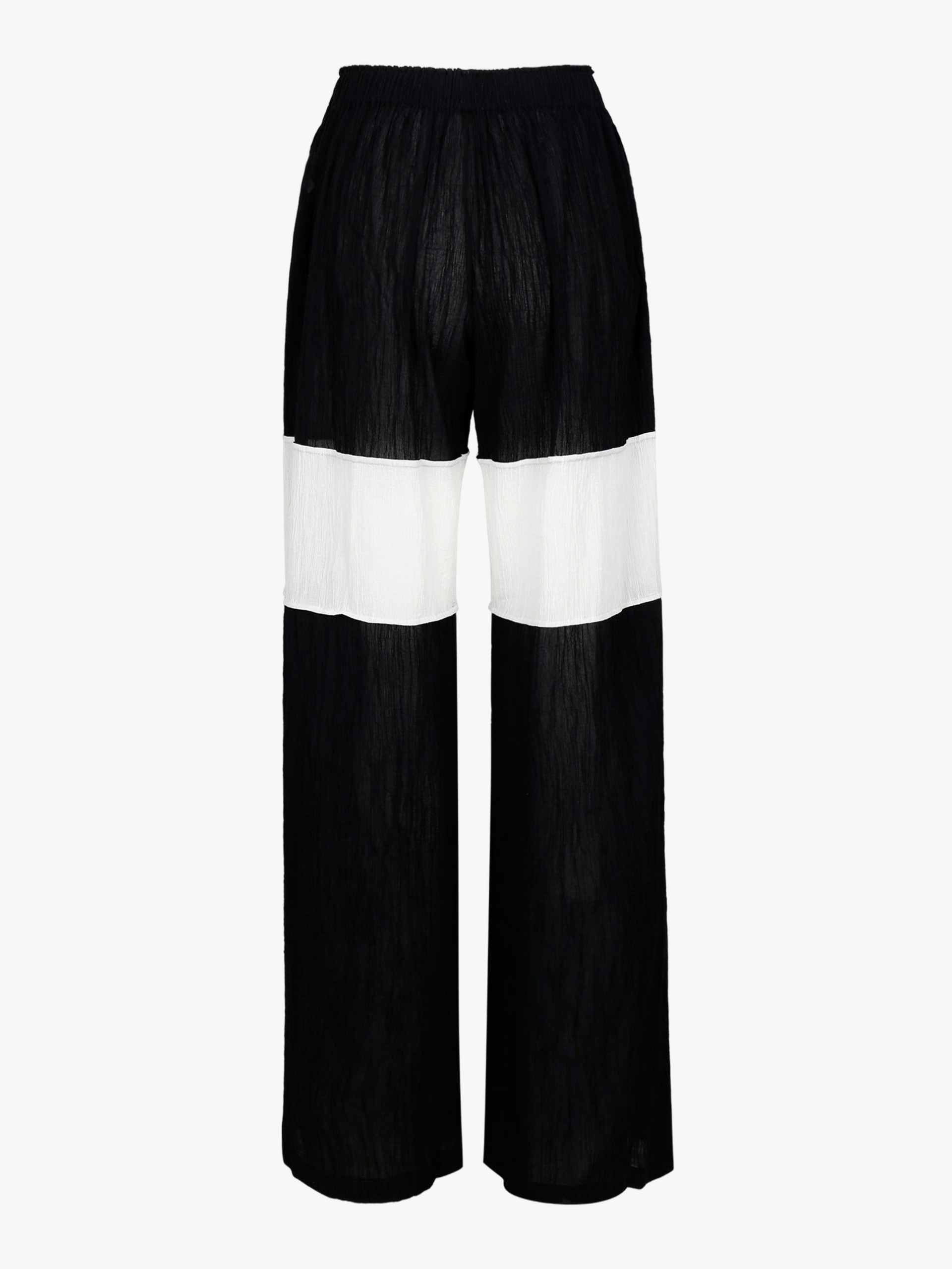 WRINKLED PLEATED COTTON TROUSERS – BLACK/WHITE made by YIBRI