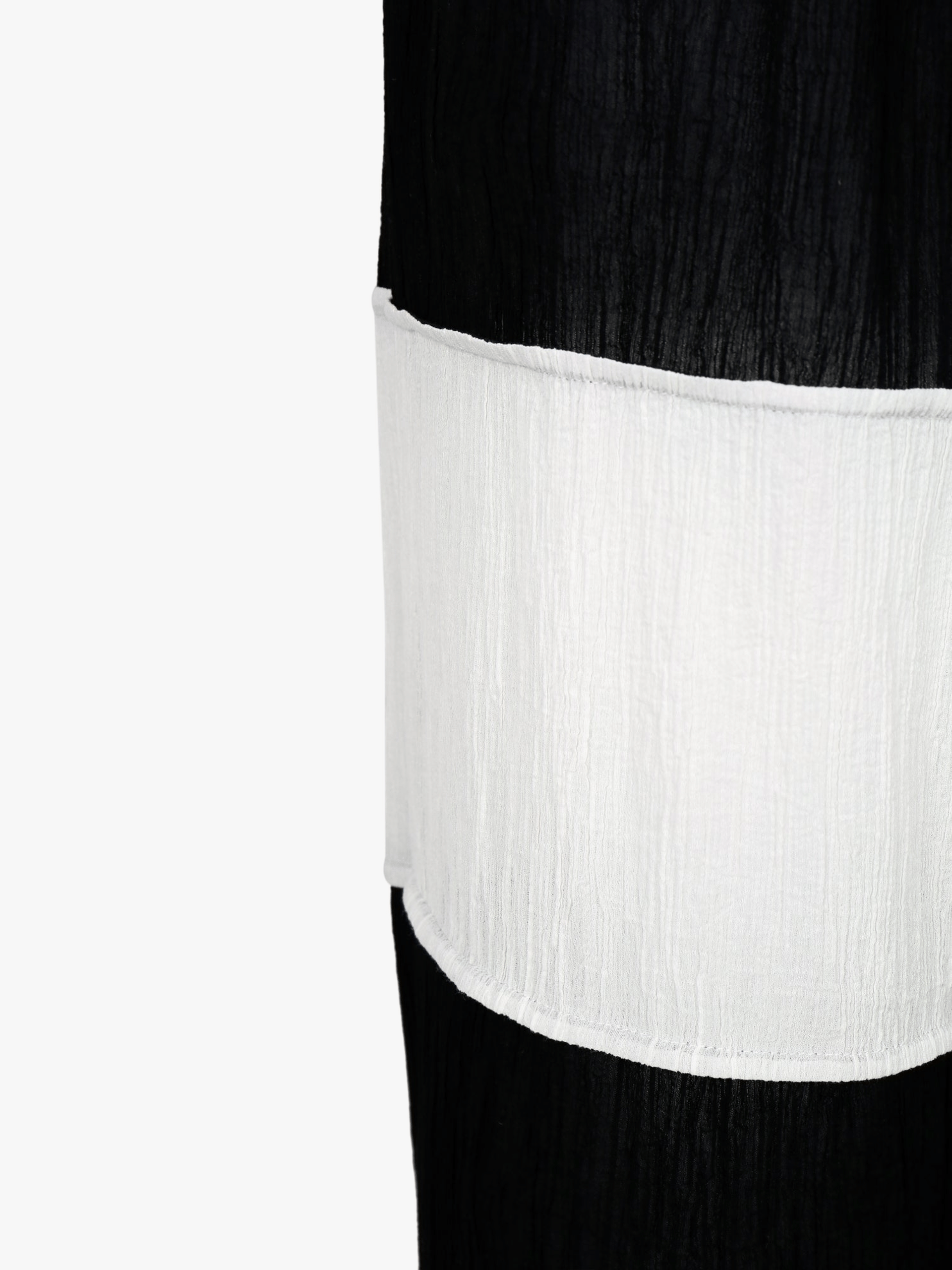 WRINKLED PLEATED COTTON TROUSERS – BLACK/WHITE made by YIBRI