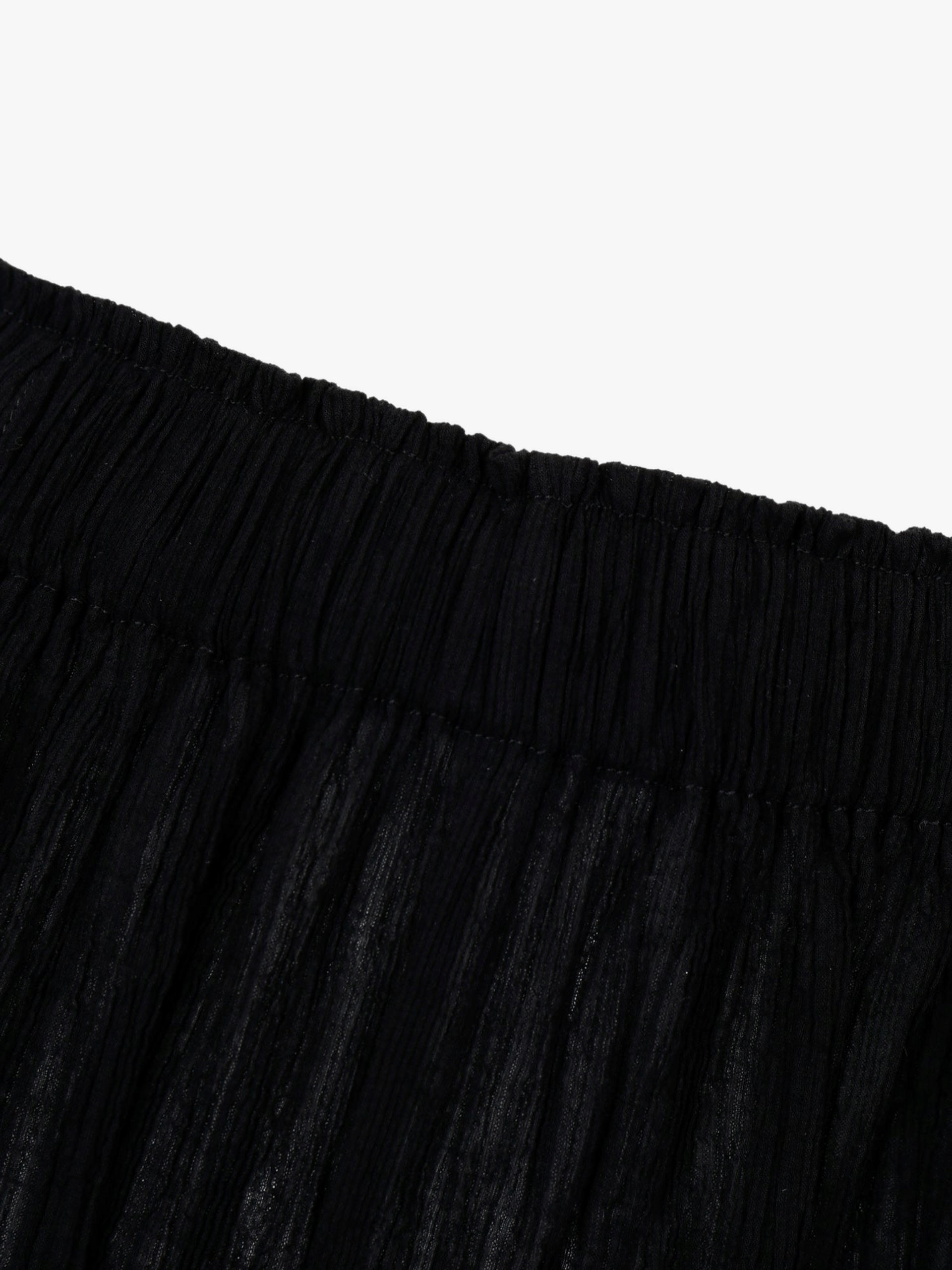 WRINKLED PLEATED COTTON TROUSERS – BLACK/WHITE made by YIBRI