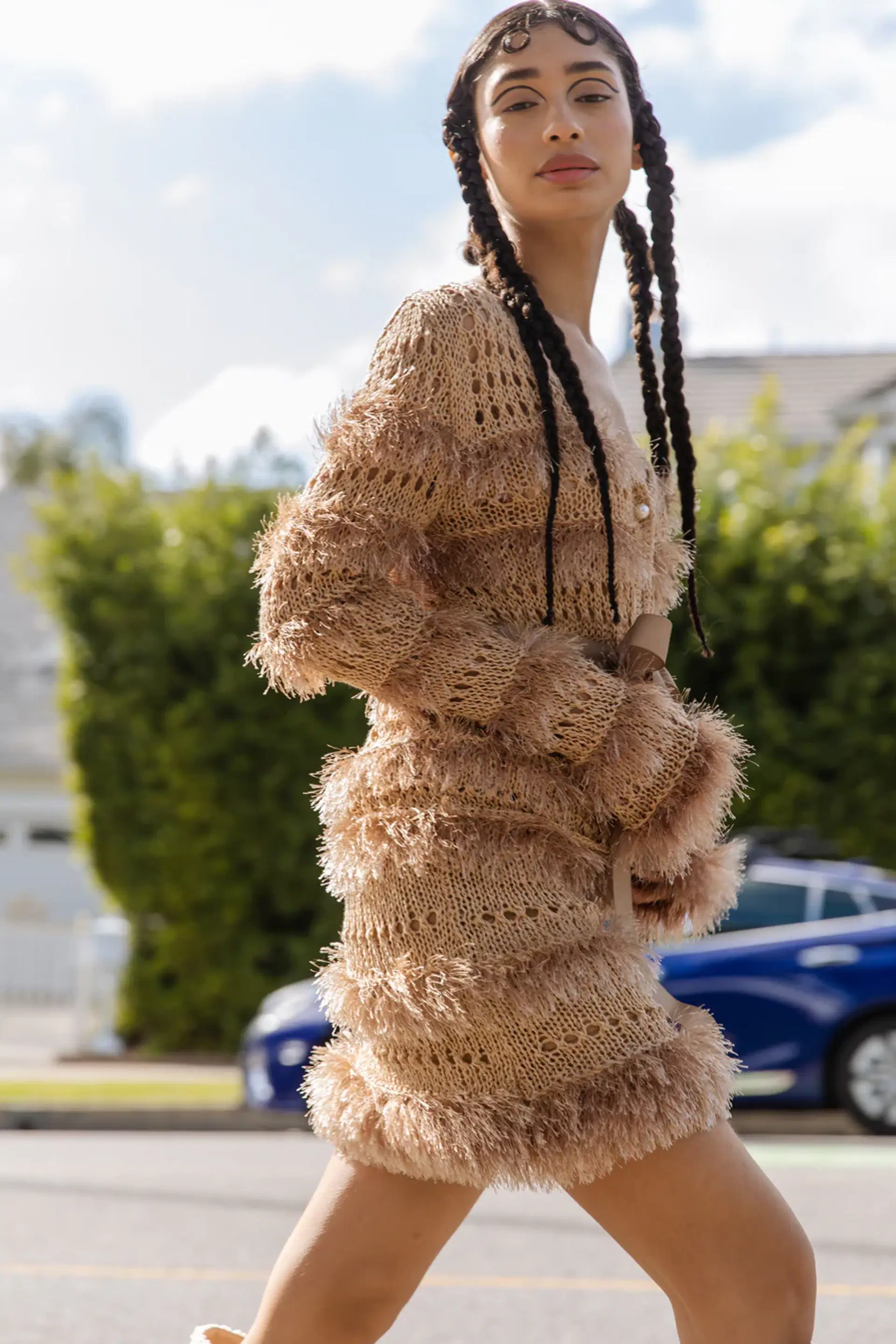 Brown Handmade Knit Sweater made by ANDREEVA