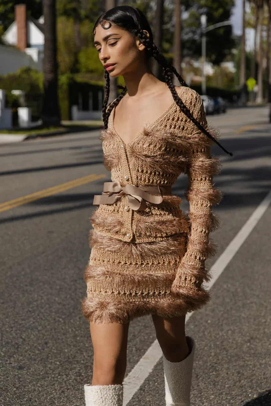 Brown Handmade Knit Sweater made by ANDREEVA