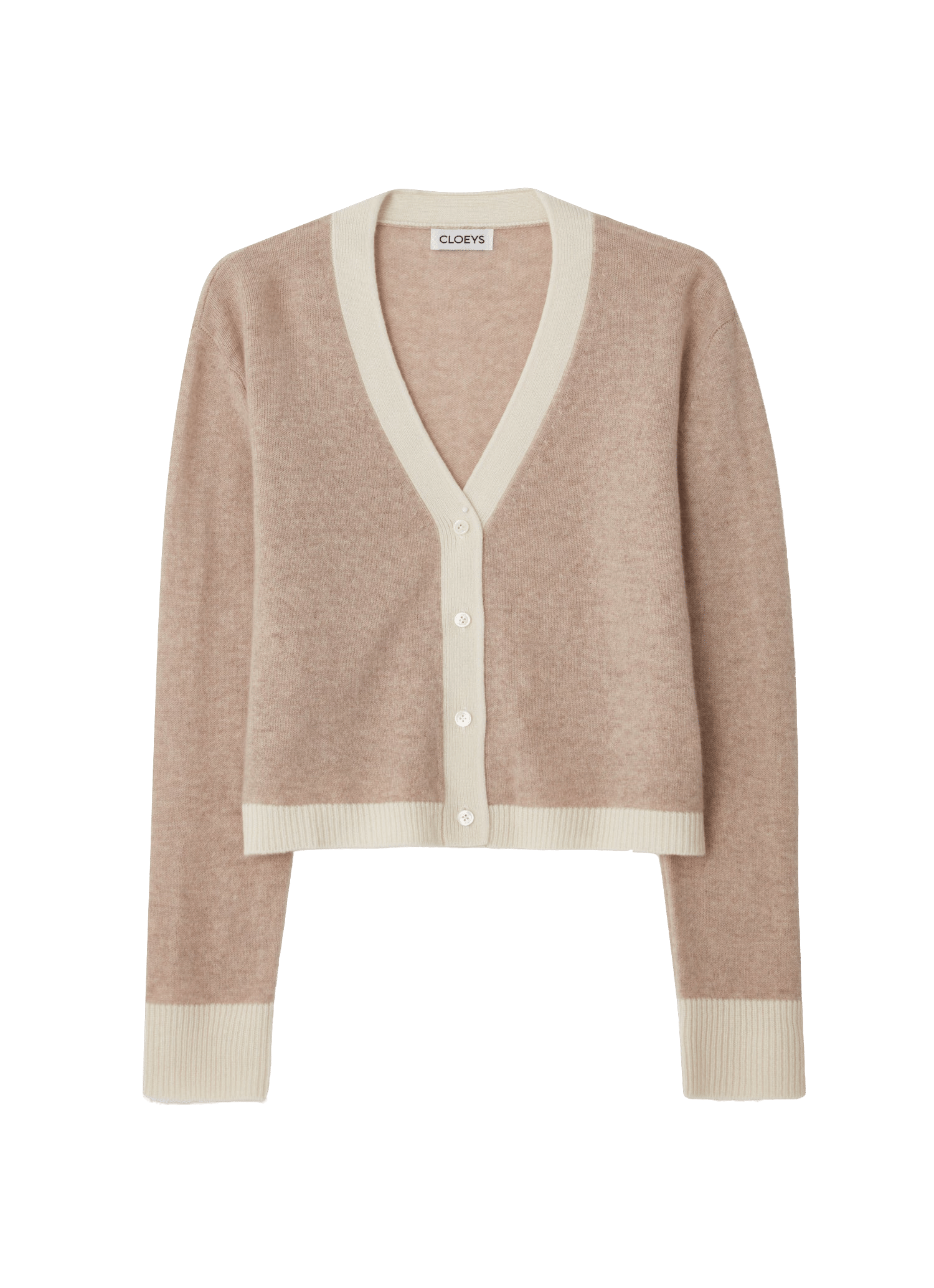 Colourblock Cardigan White & Beige made by CLOEYS