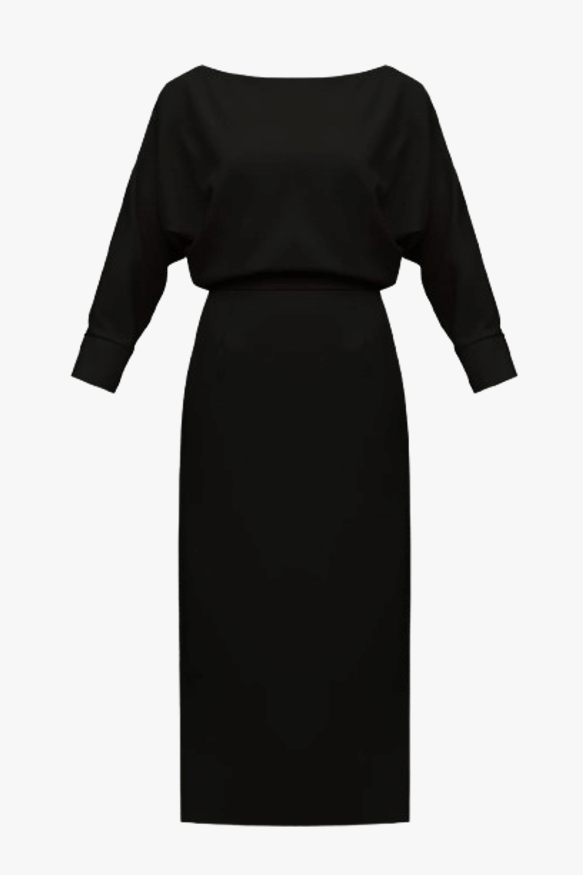 AGALIA black work to evening off-the-shoulder midi dress made by UNDRESS