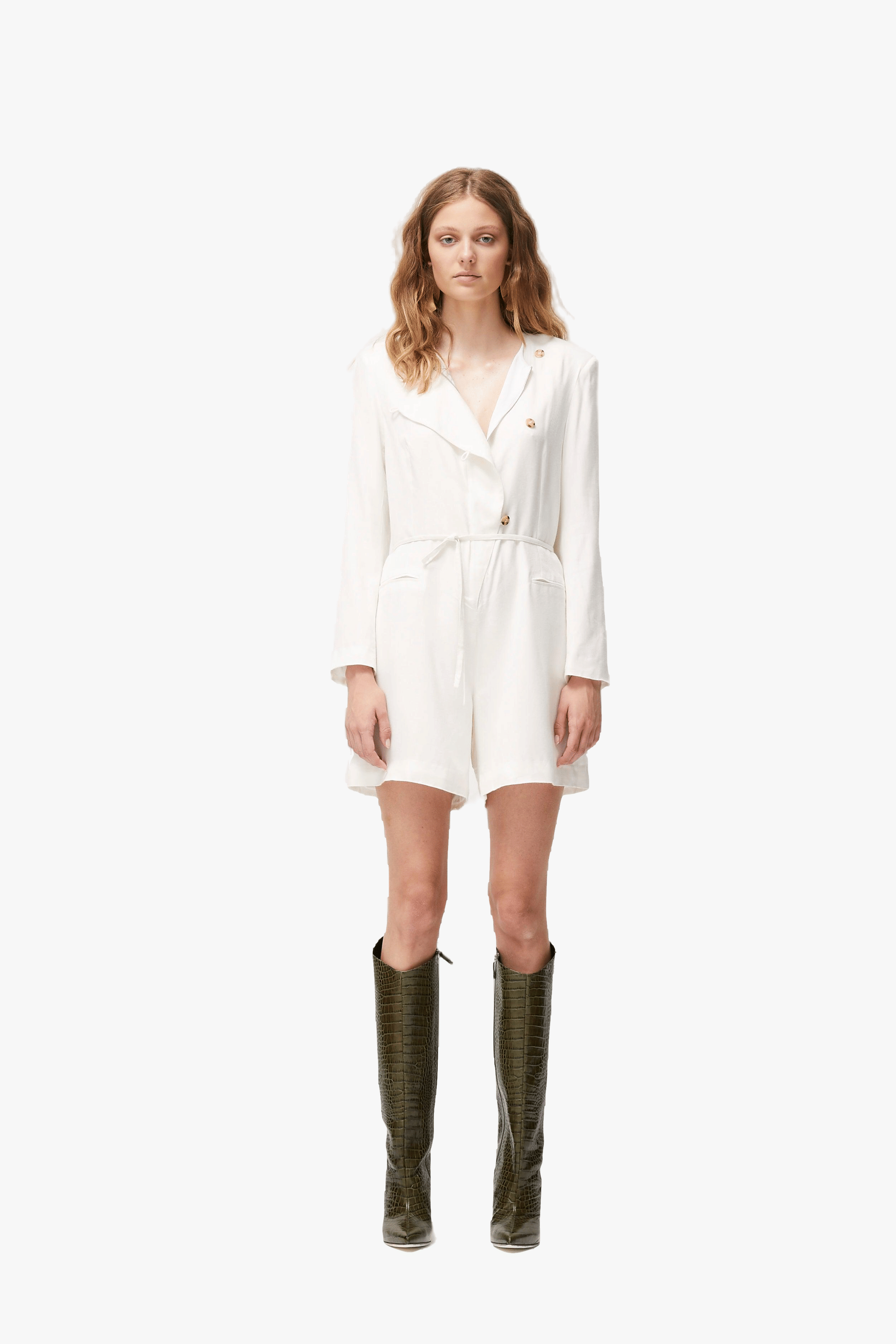 Calla Jumpsuit in White made by Atoir