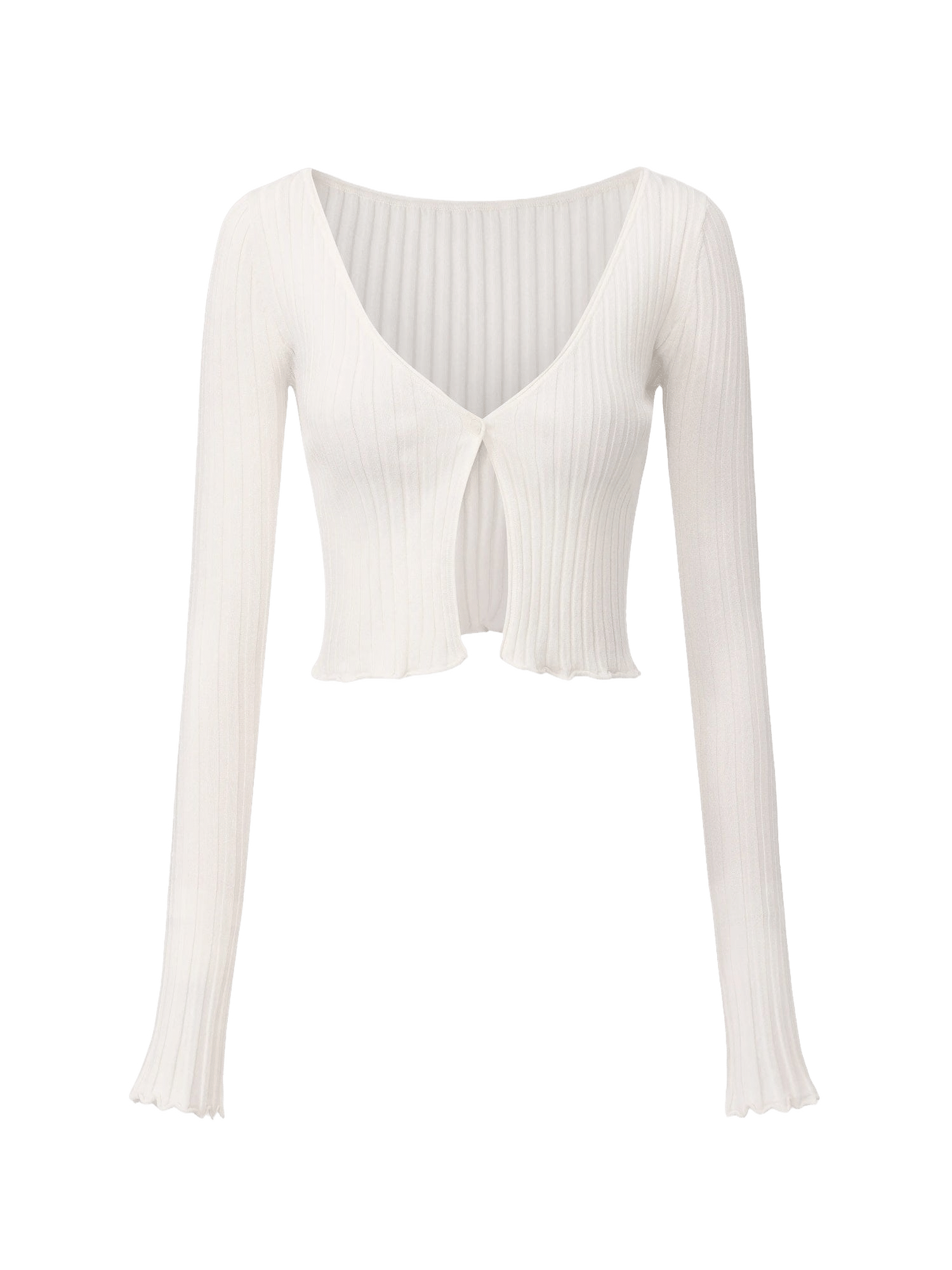 Jane Cropped Ribbed White Knit Cardigan made by Nana Jacqueline