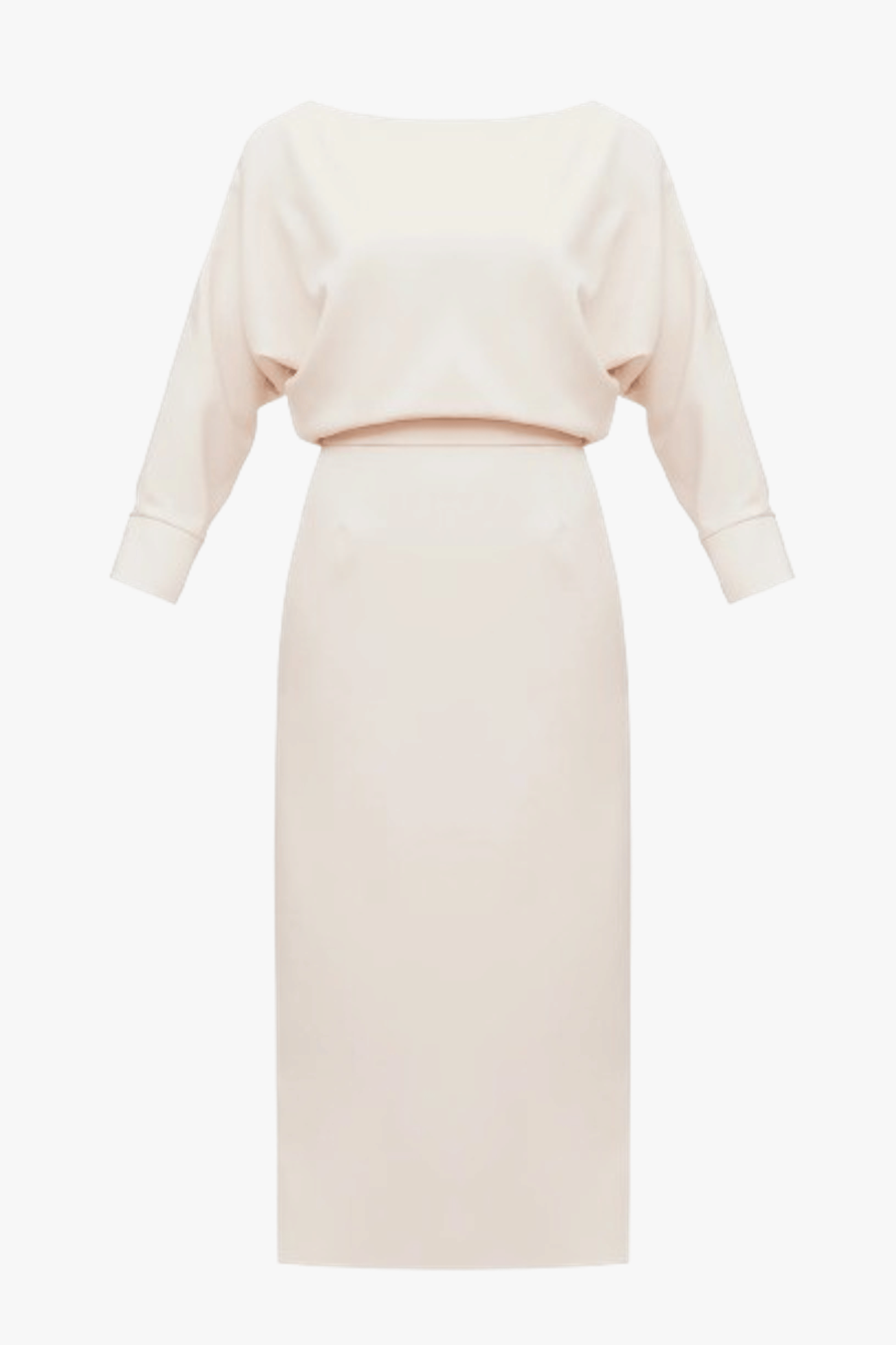 AGALIA cream off-the-shoulder midi dress made by UNDRESS