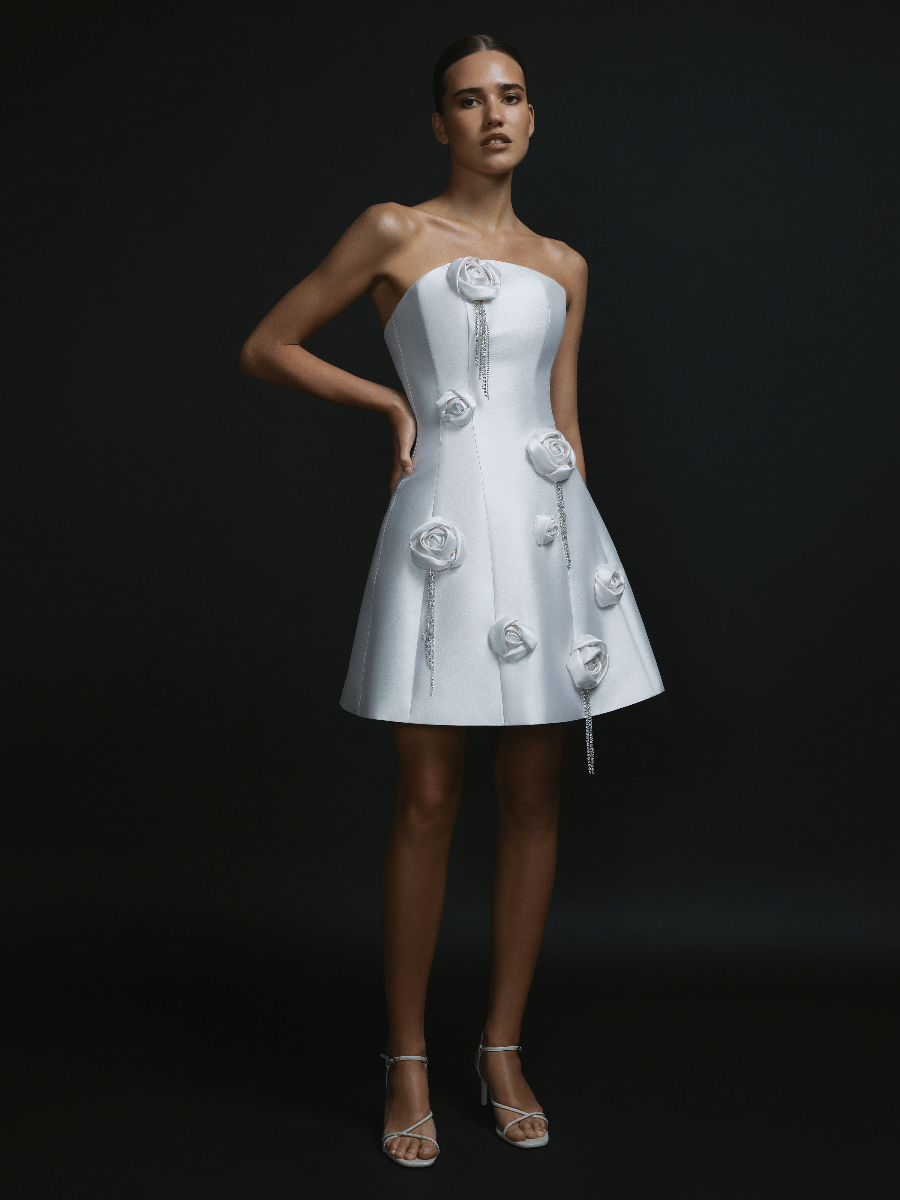 APPLIQUED STRAPLESS MINI DRESS made by NDS The Label