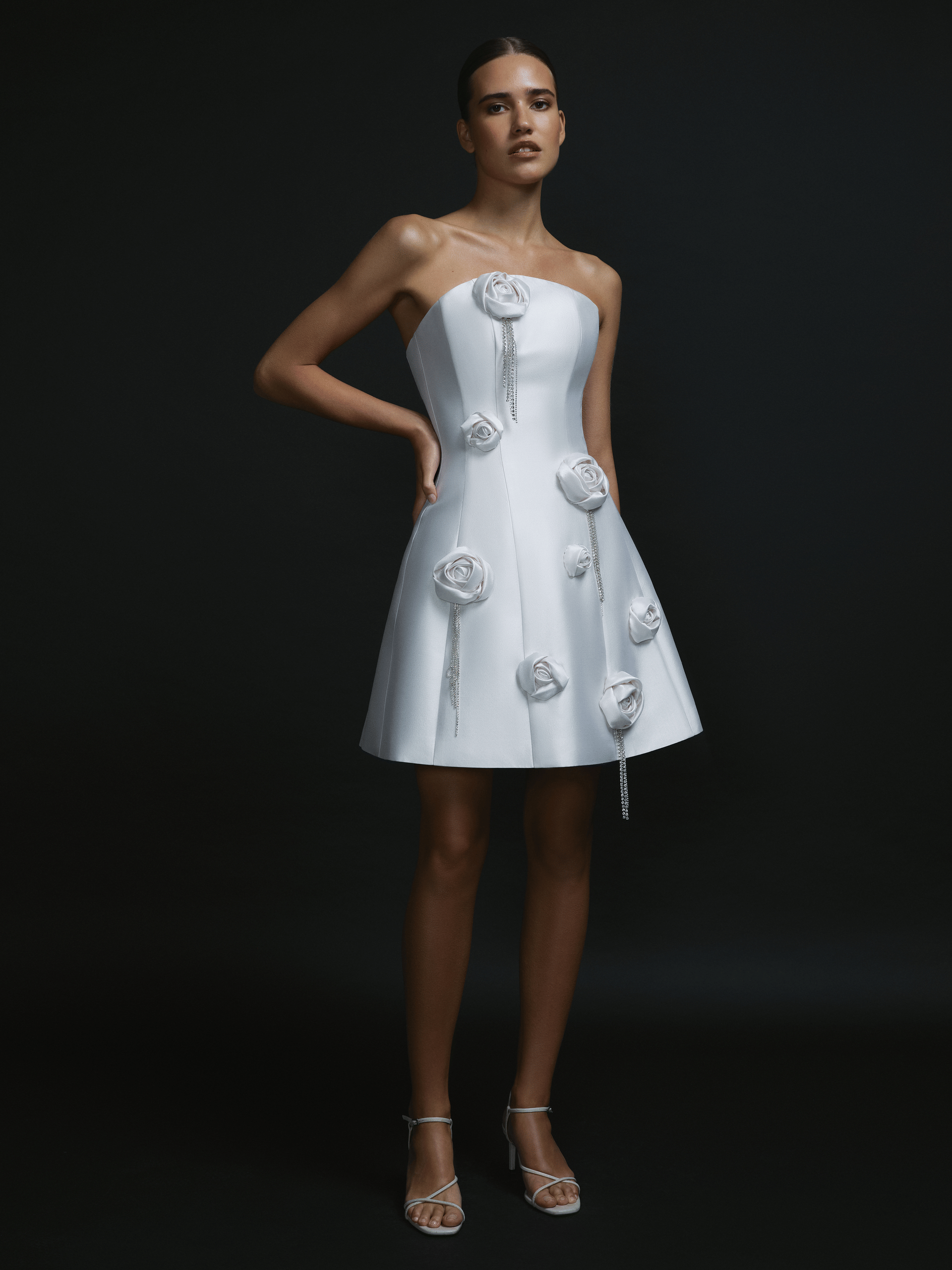 APPLIQUED STRAPLESS MINI DRESS made by NDS The Label