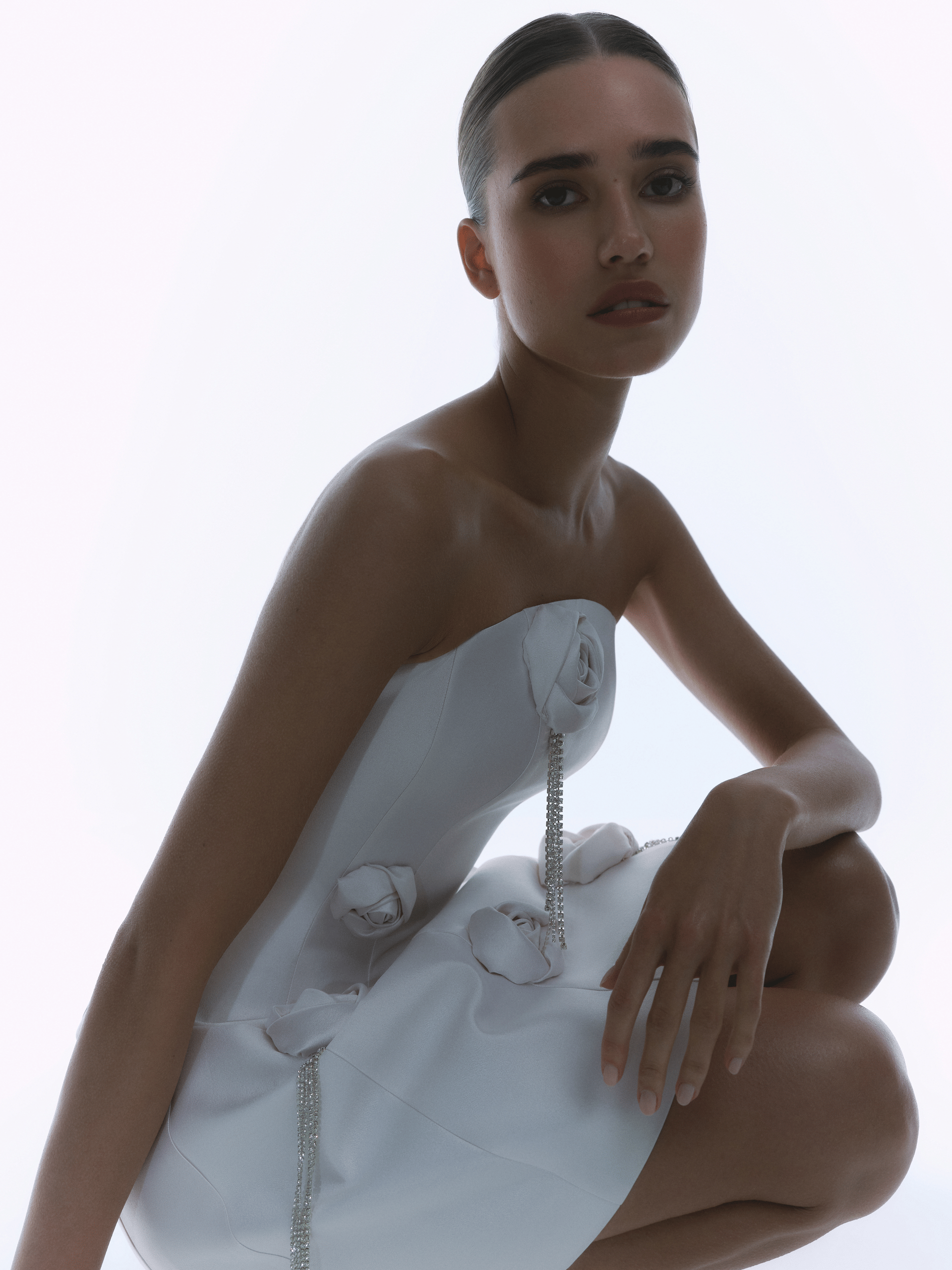 APPLIQUED STRAPLESS MINI DRESS made by NDS The Label